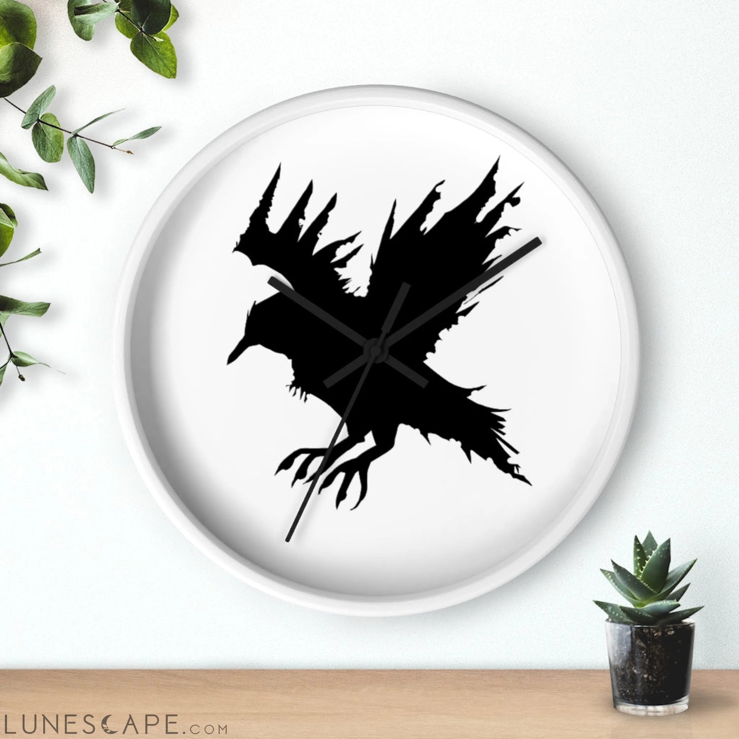 Black Crow Wall clock LUNESCAPE