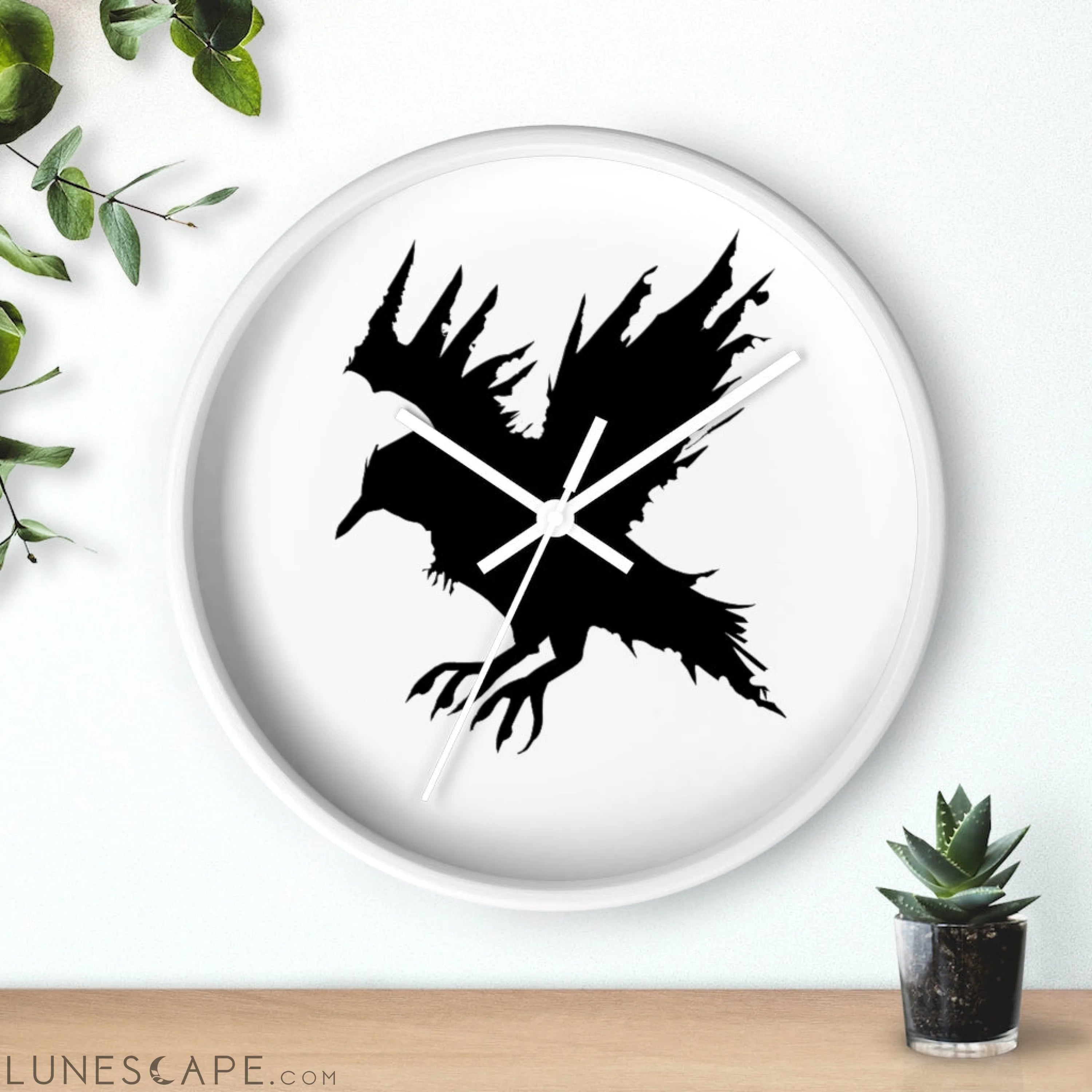 Black Crow Wall clock LUNESCAPE