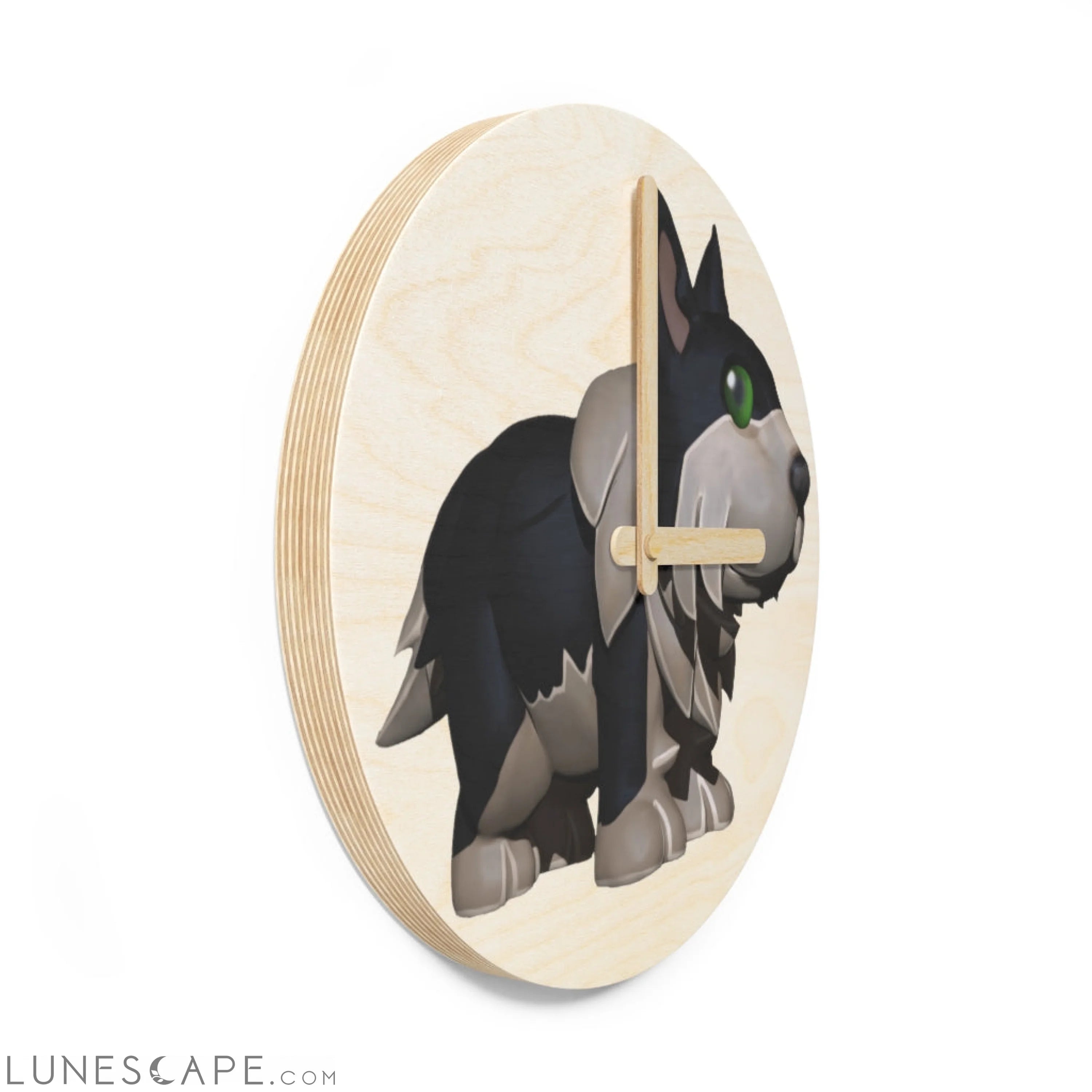 Black Dog Wooden Wall Clock LUNESCAPE