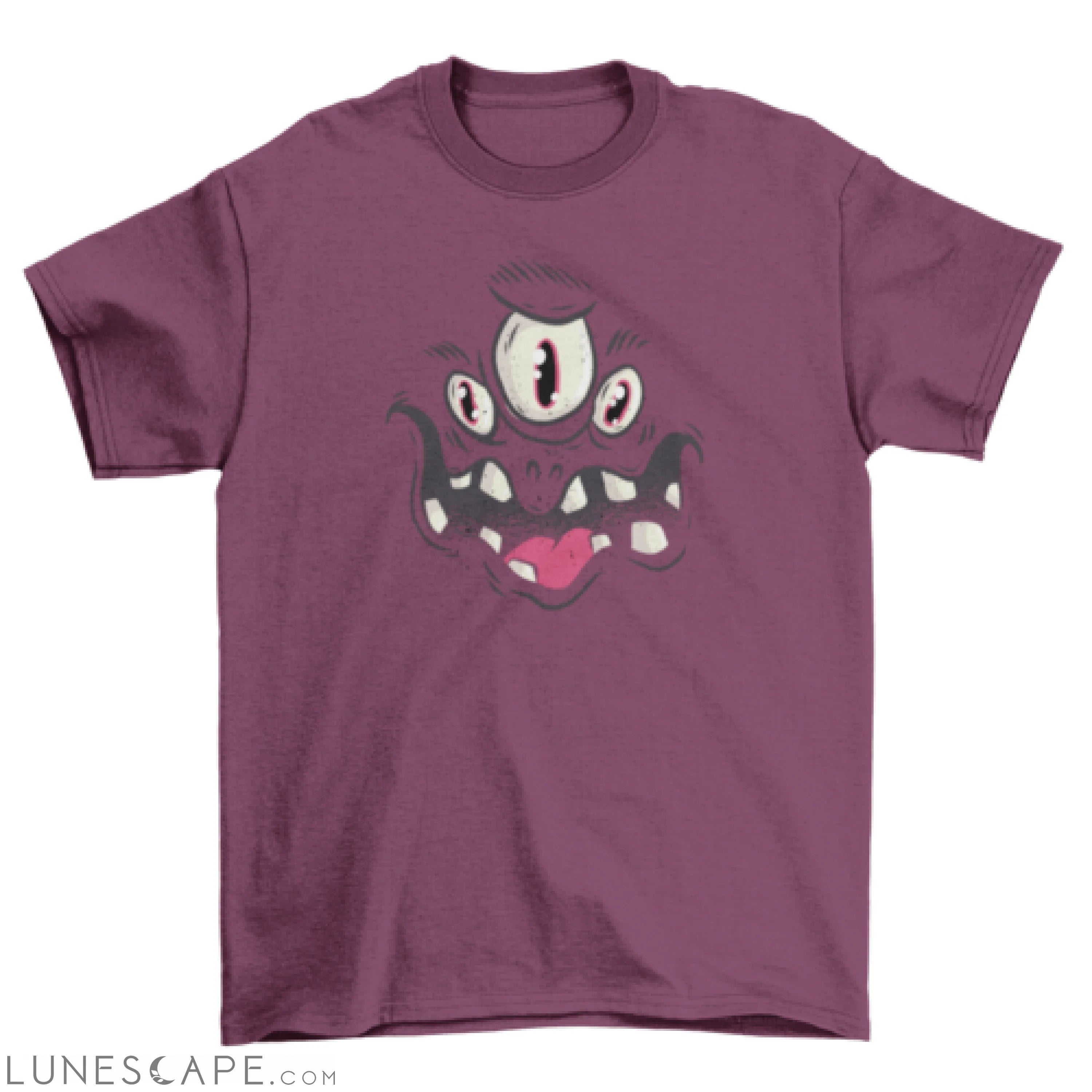 Black Monster Face Halloween T-shirt LUNESCAPE