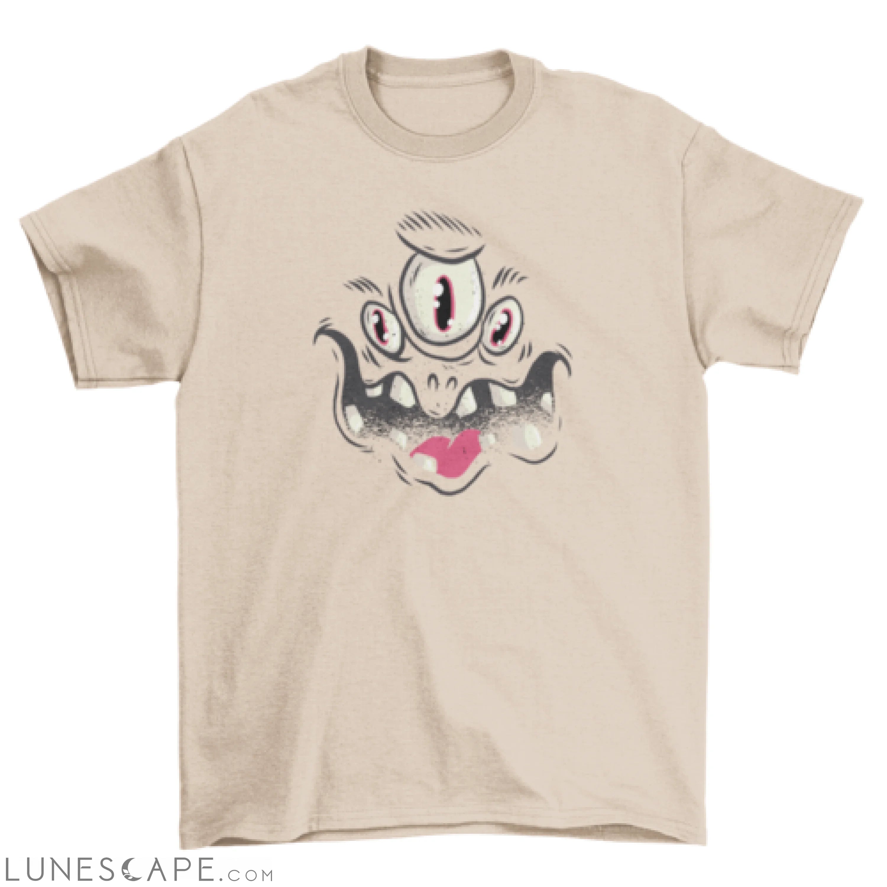 Black Monster Face Halloween T-shirt LUNESCAPE