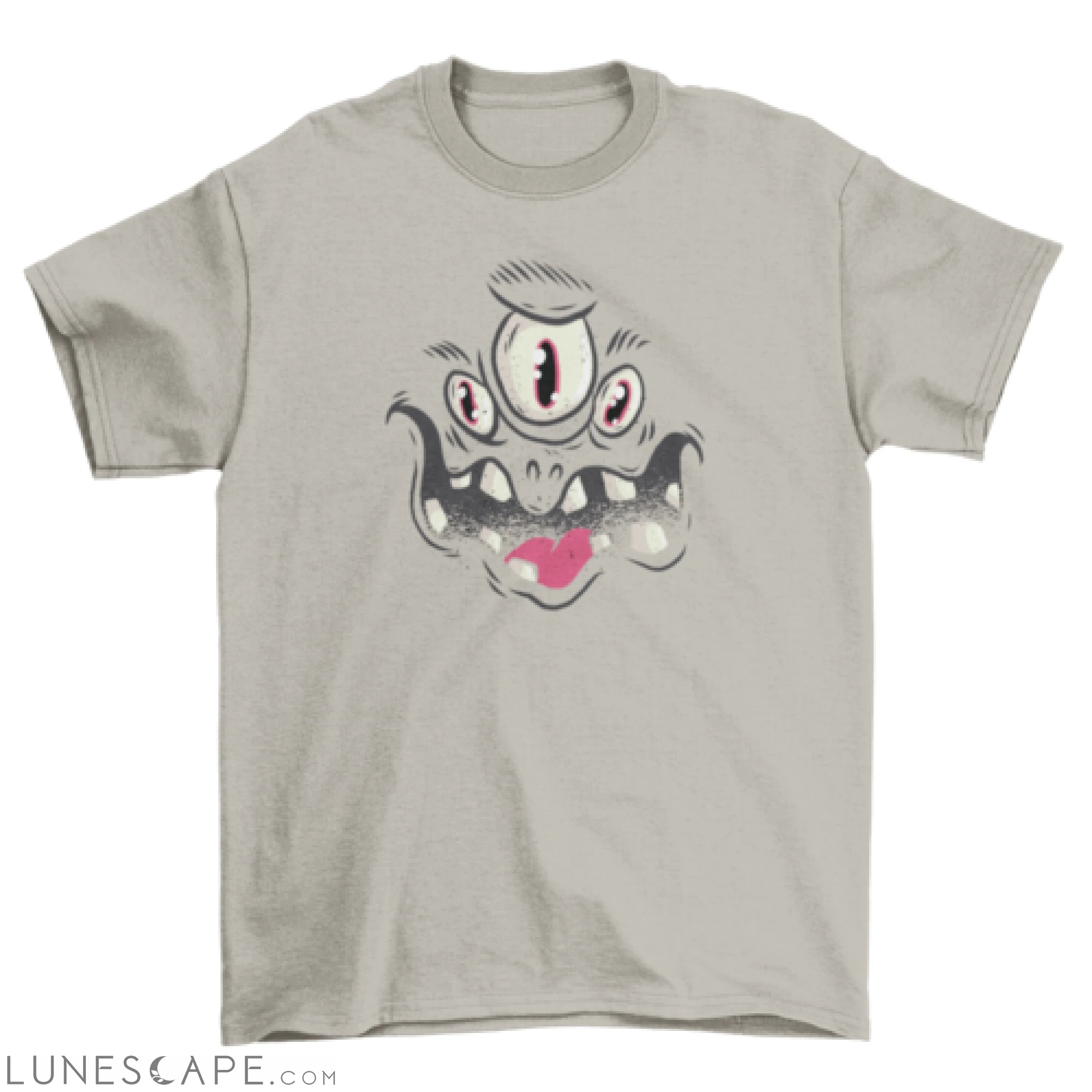 Black Monster Face Halloween T-shirt LUNESCAPE