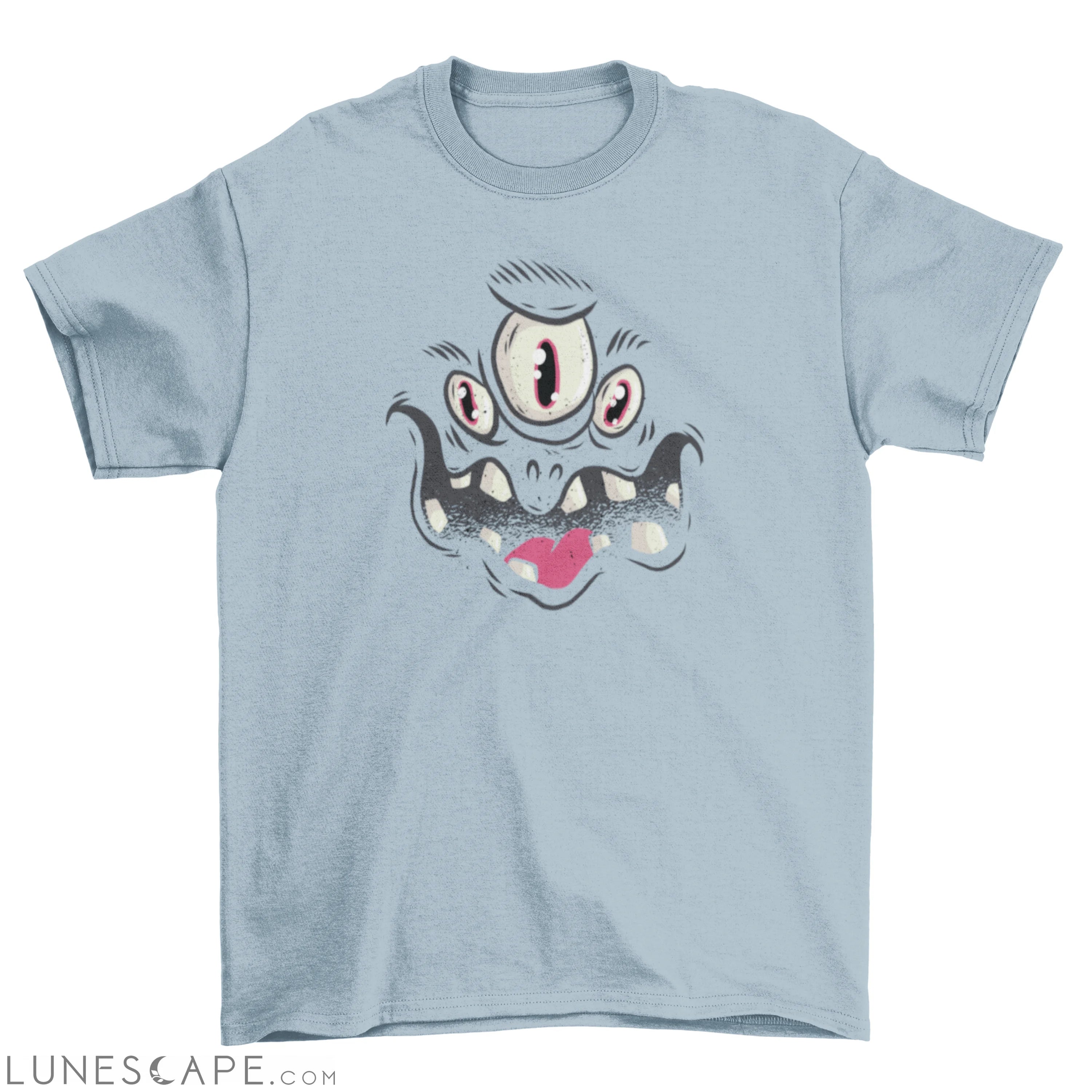 Black Monster Face Halloween T-shirt LUNESCAPE