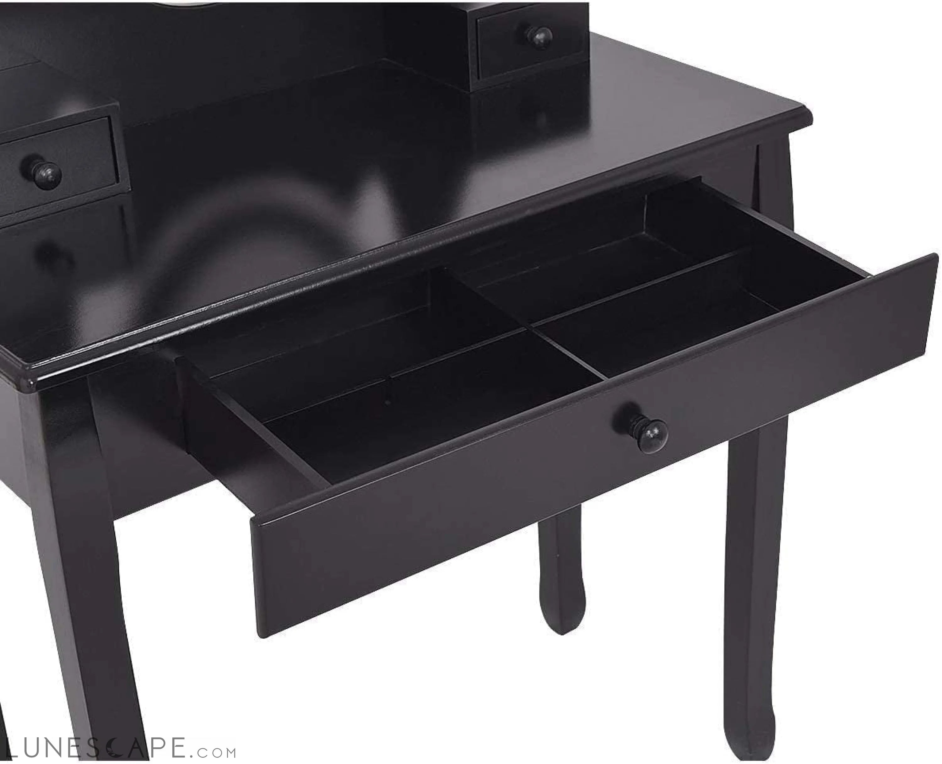 Black Oval Mirror Makeup Vanity Set LUNESCAPE