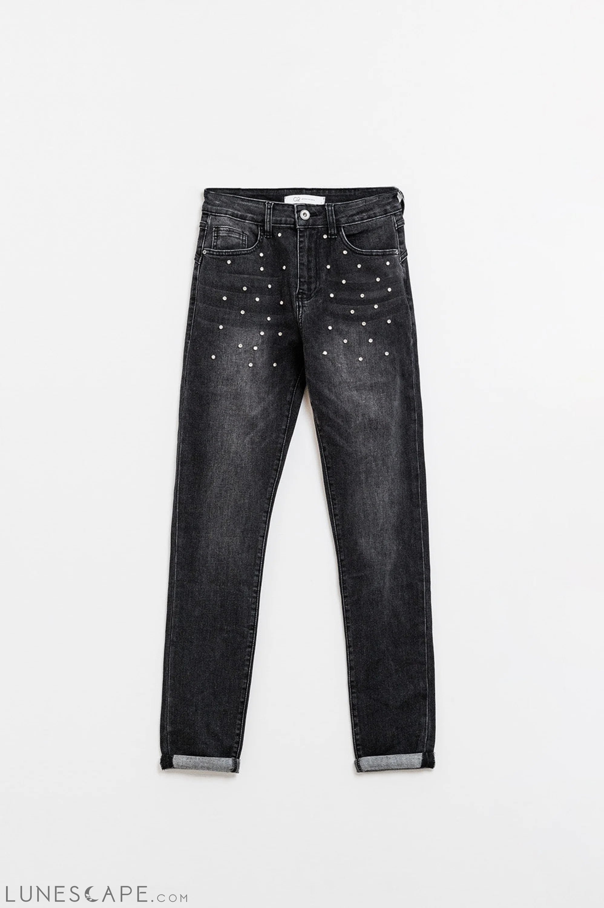 Black Skinny Jeans WIth Rhinestones LUNESCAPE