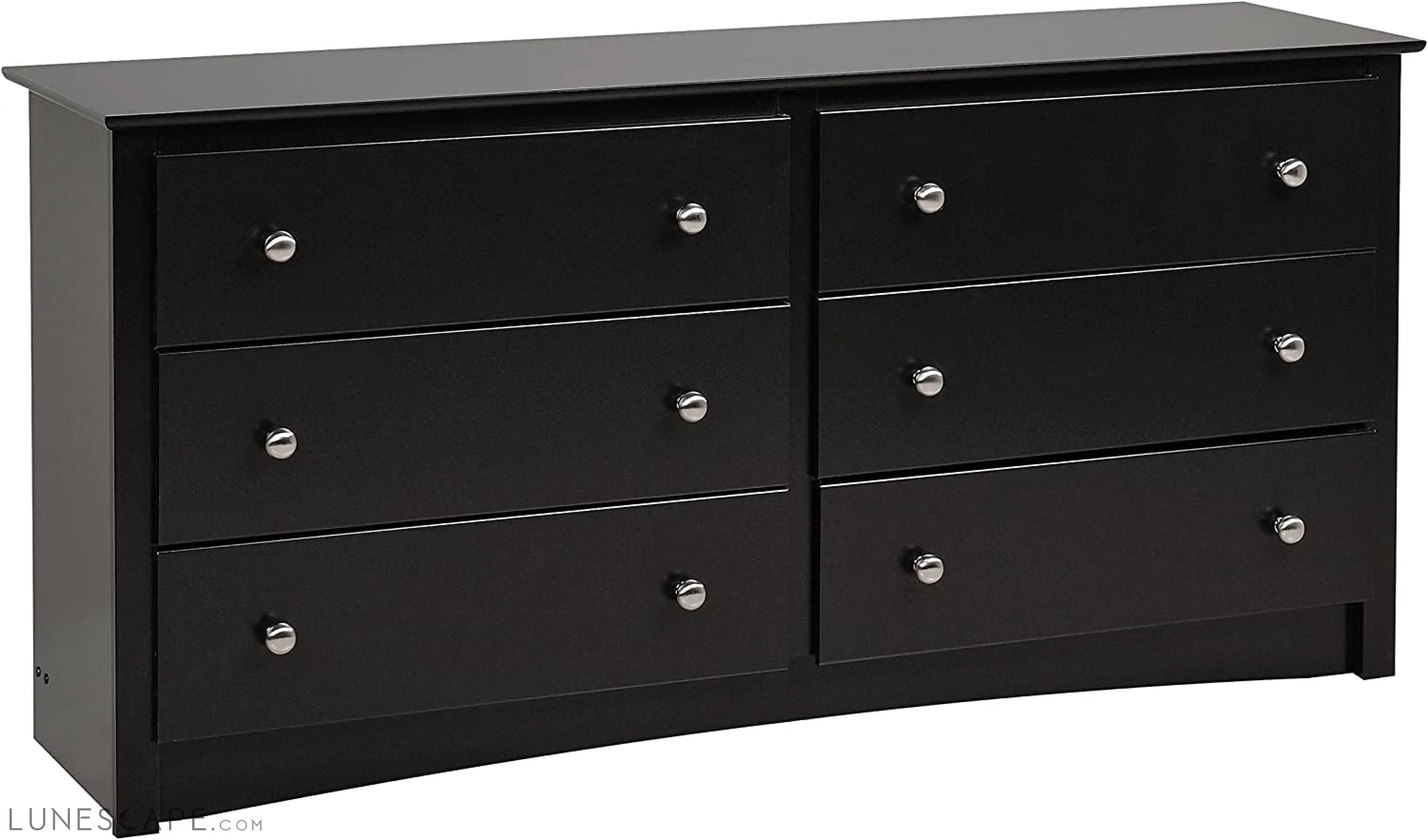 Black Sonoma 6 Drawer Double Dresser LUNESCAPE