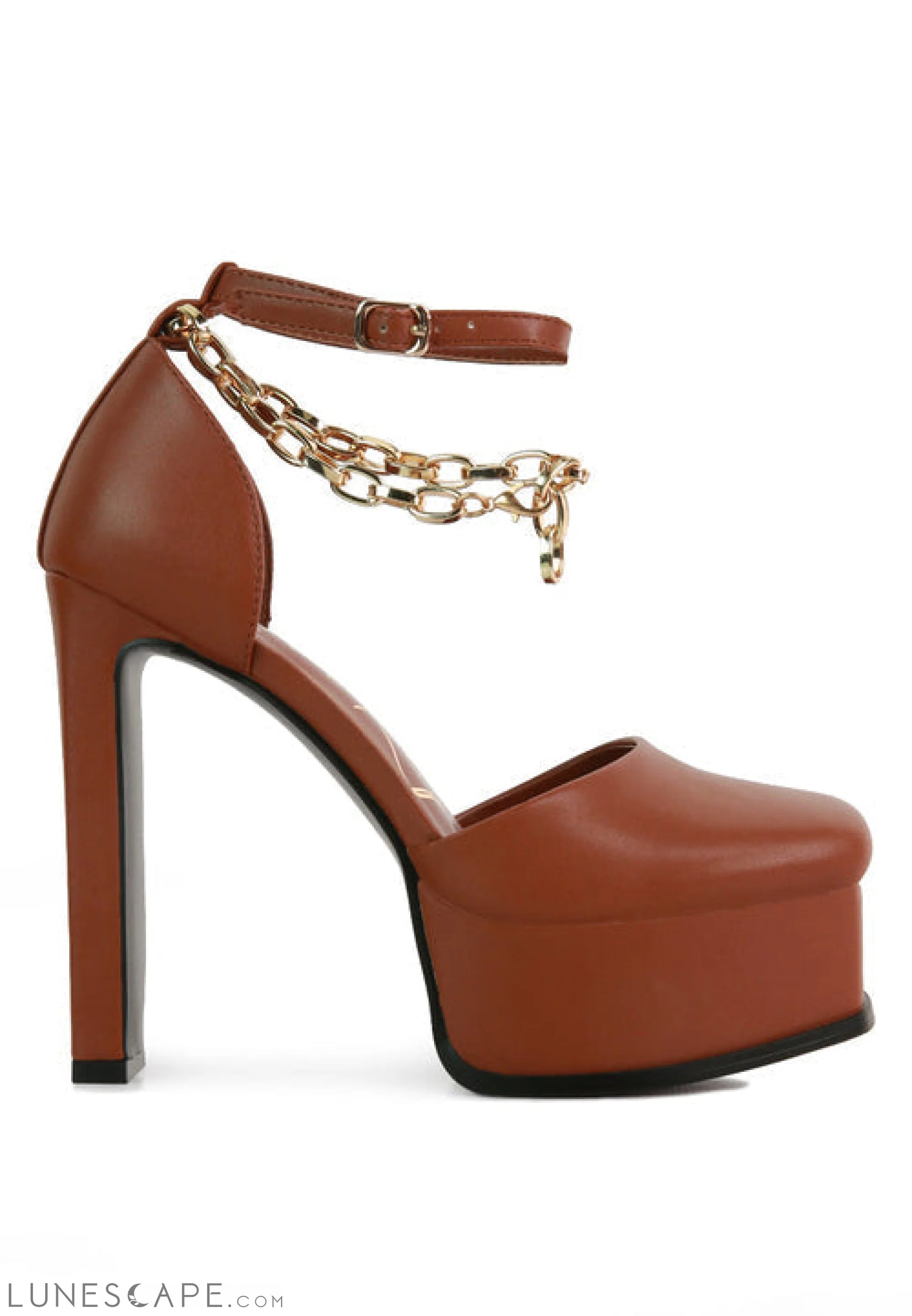 Blackpearl Faux Leather High Heeled Platform Sandals LUNESCAPE