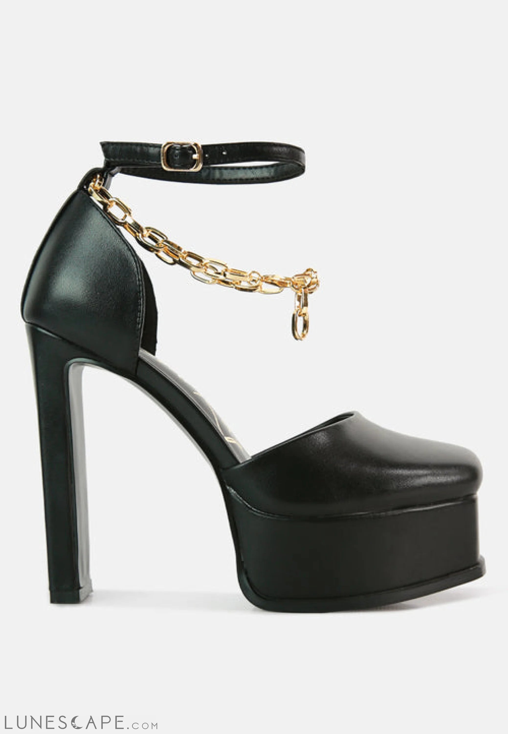 Blackpearl Faux Leather High Heeled Platform Sandals LUNESCAPE