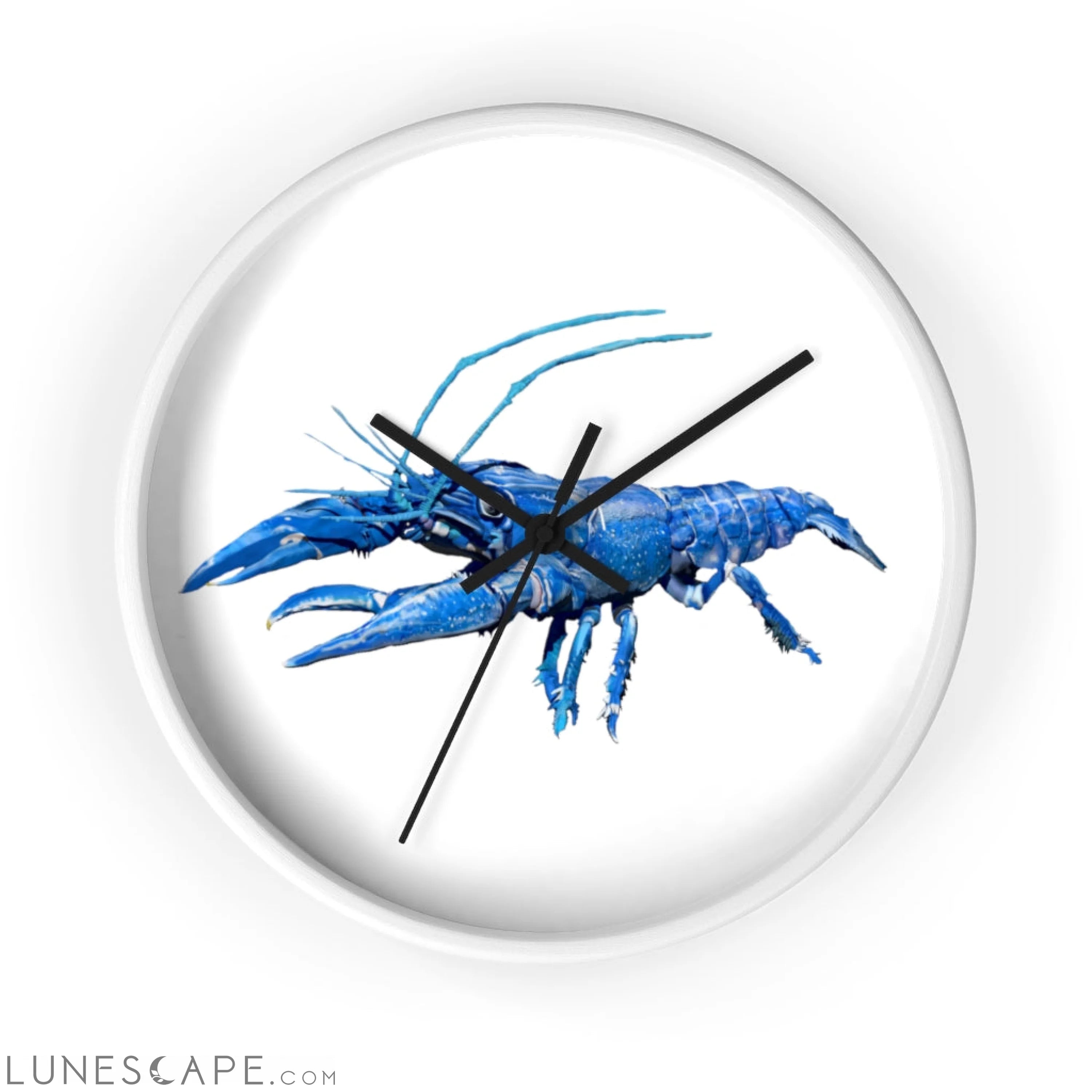 Blue Crawfish Wall clock LUNESCAPE
