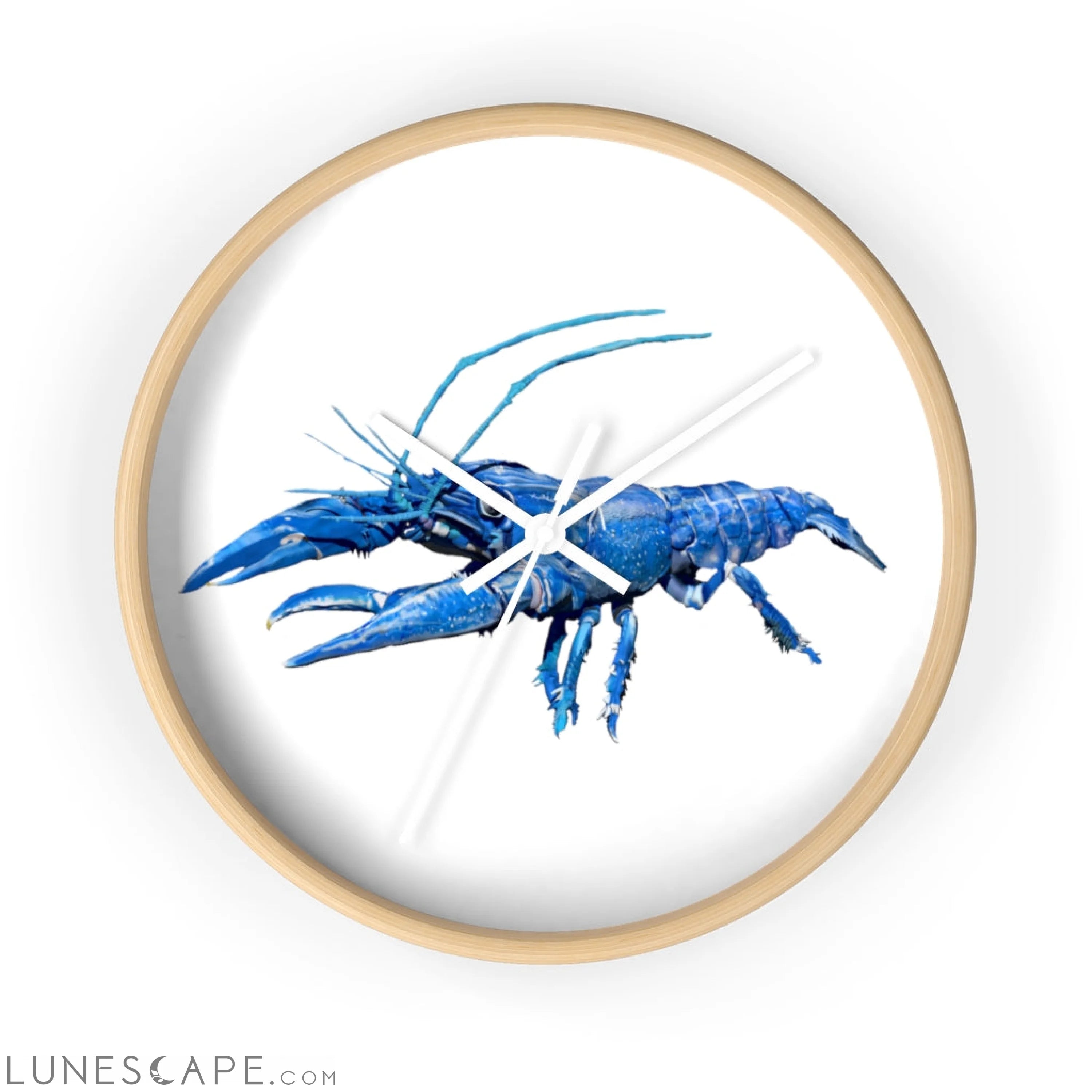 Blue Crawfish Wall clock LUNESCAPE
