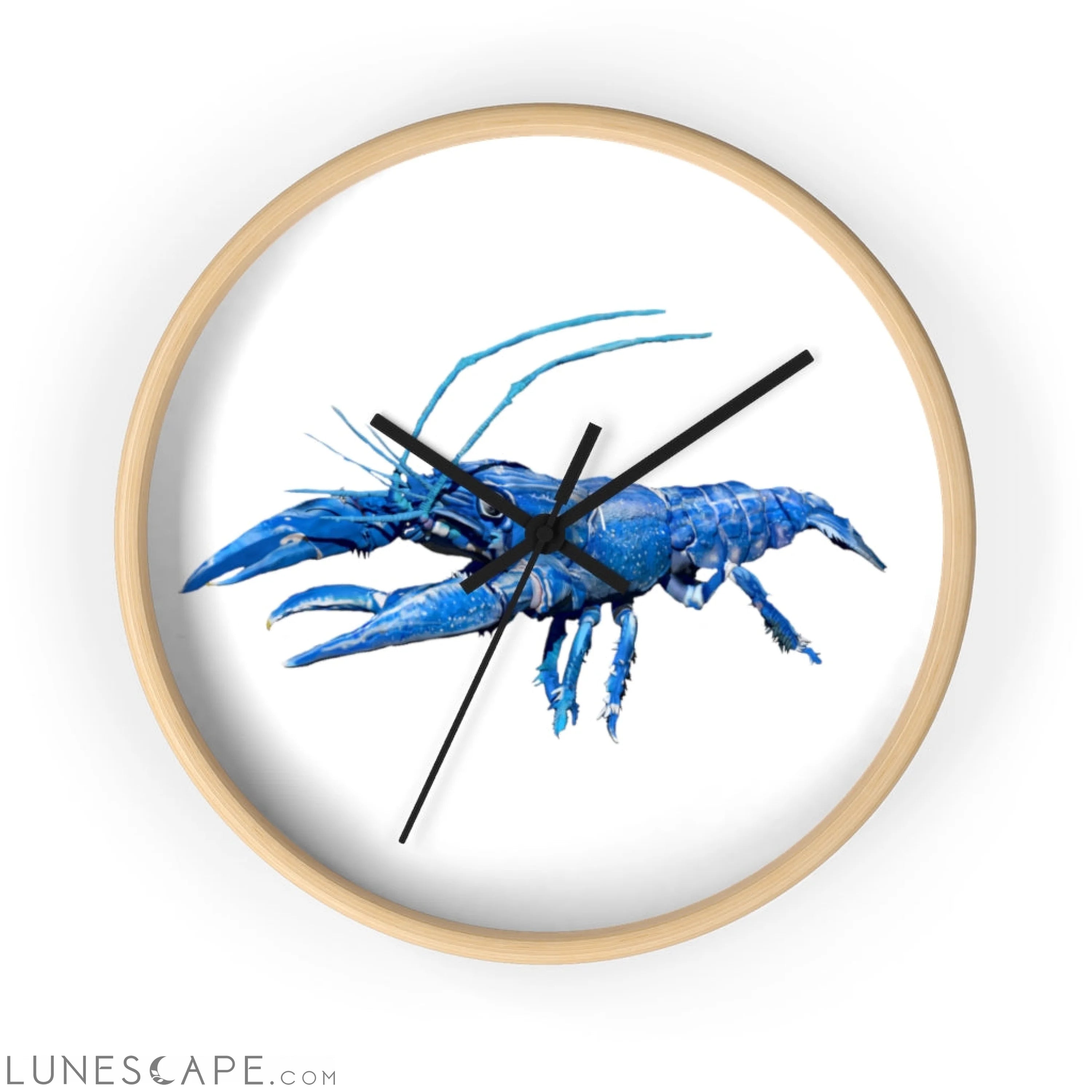 Blue Crawfish Wall clock LUNESCAPE