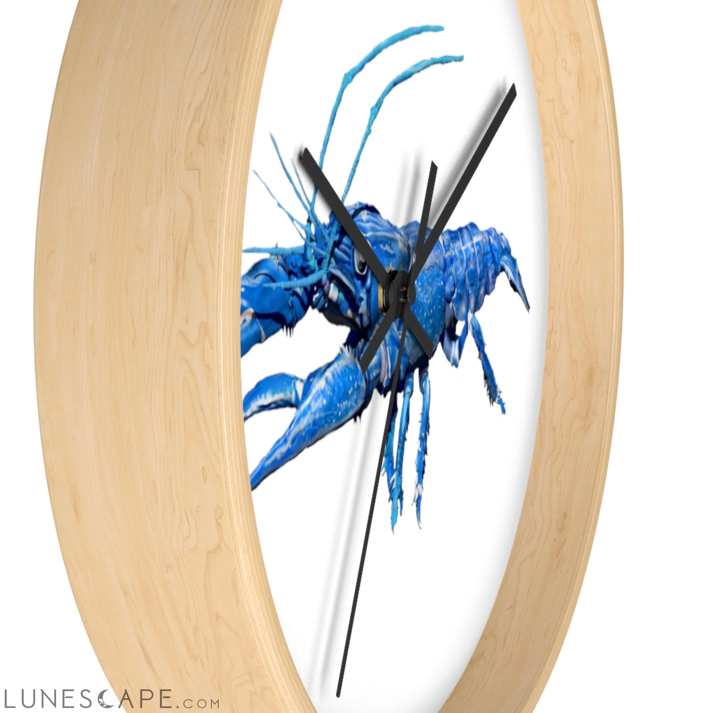 Blue Crawfish Wall clock LUNESCAPE