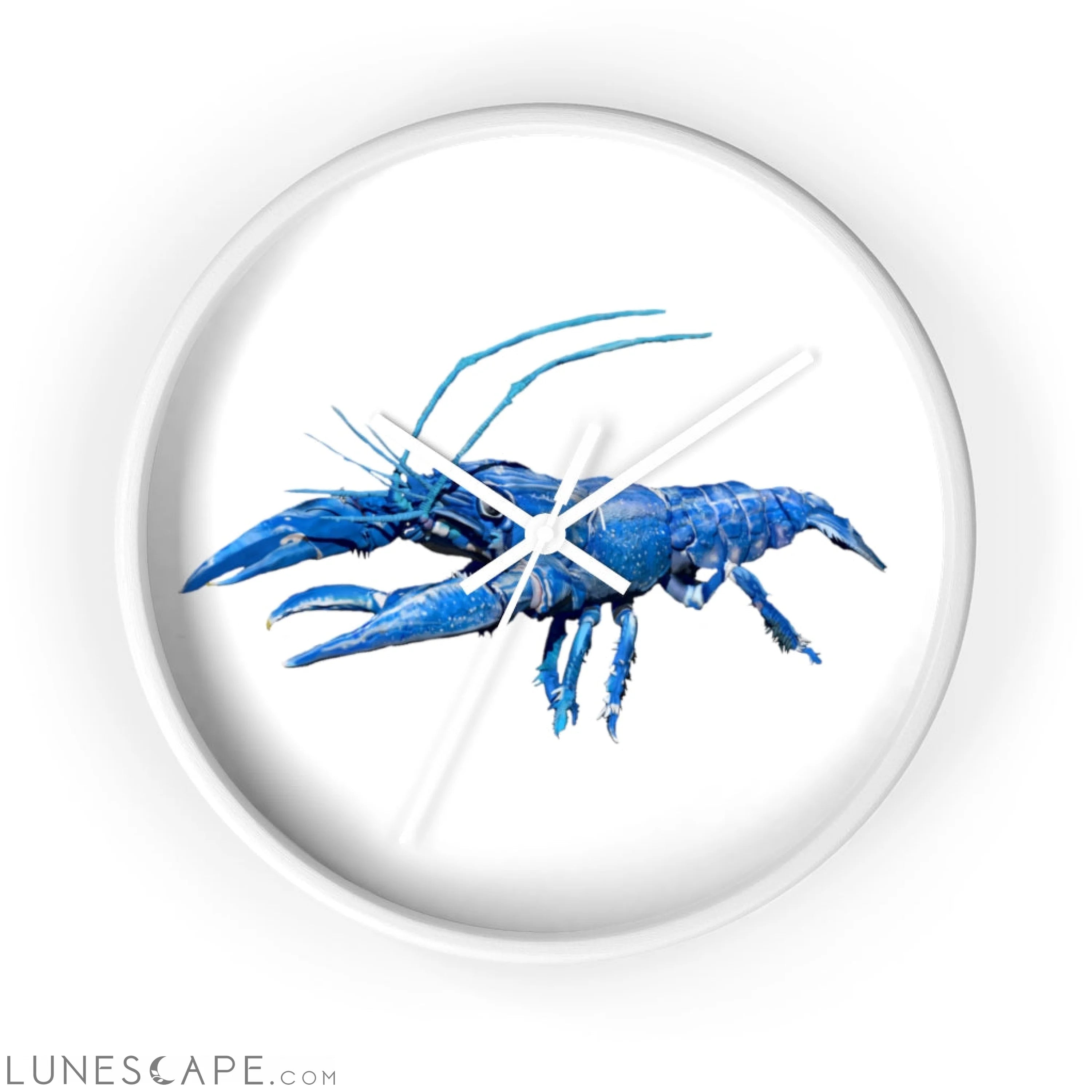 Blue Crawfish Wall clock LUNESCAPE