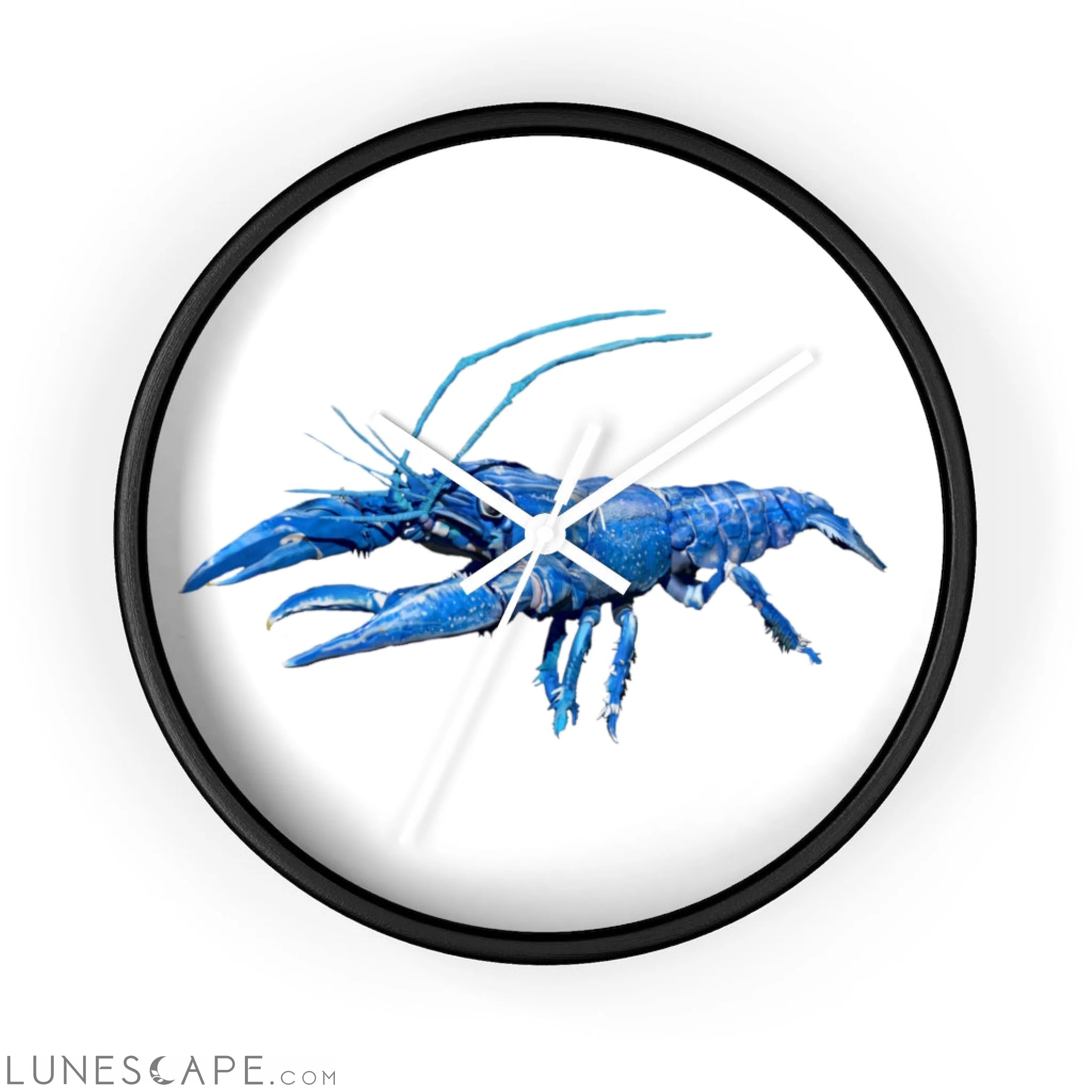 Blue Crawfish Wall clock LUNESCAPE