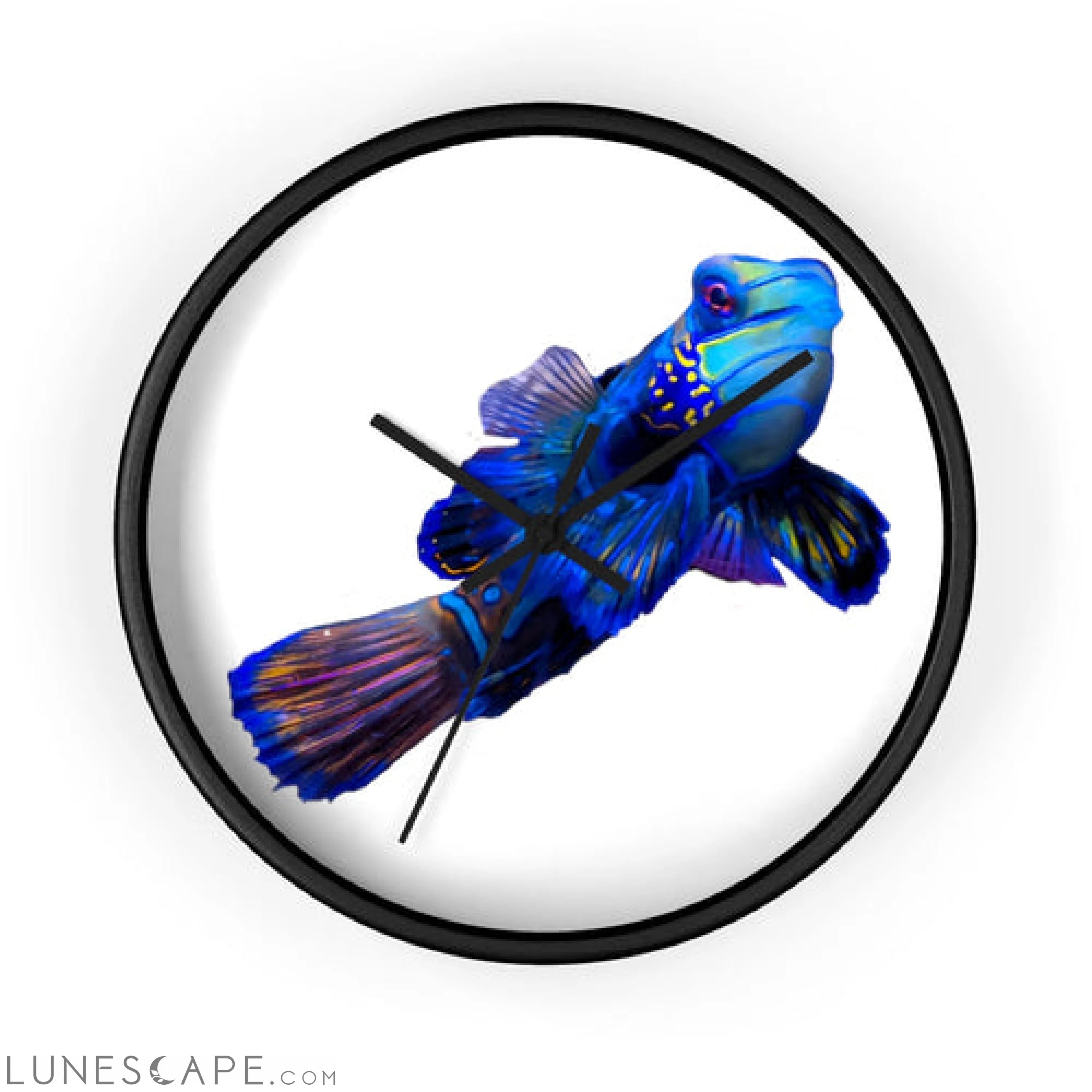 Blue Fish Wall clock LUNESCAPE