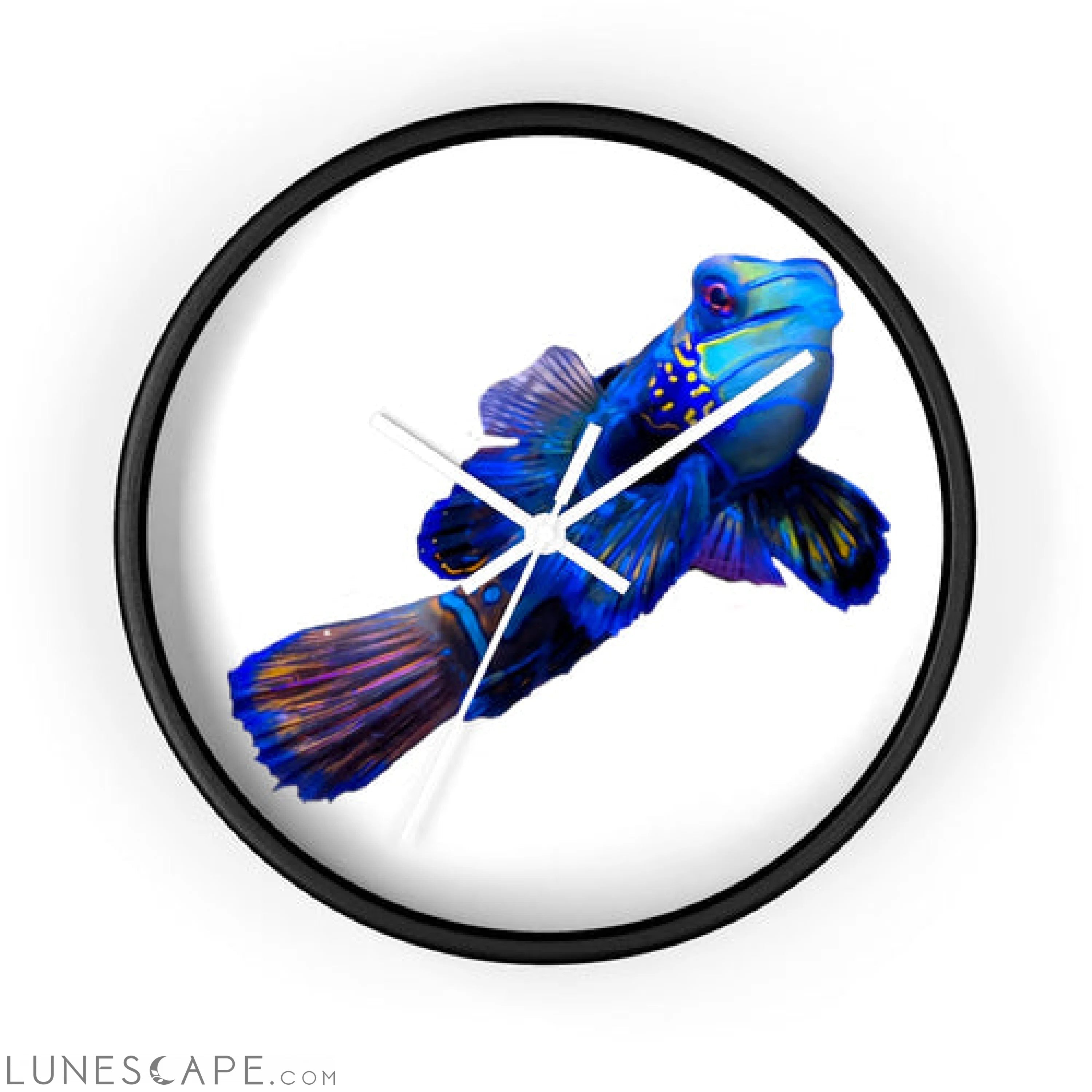 Blue Fish Wall clock LUNESCAPE