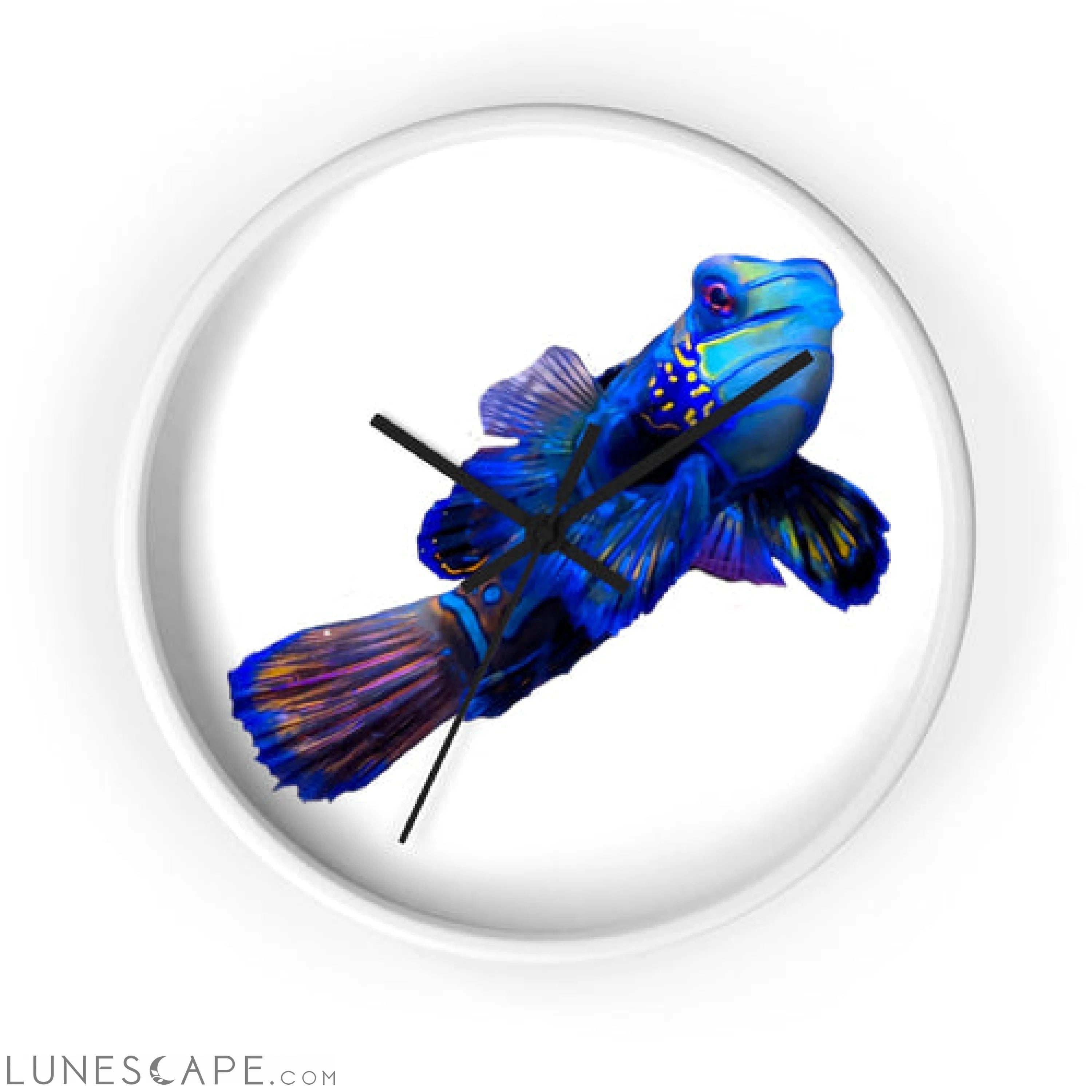 Blue Fish Wall clock LUNESCAPE