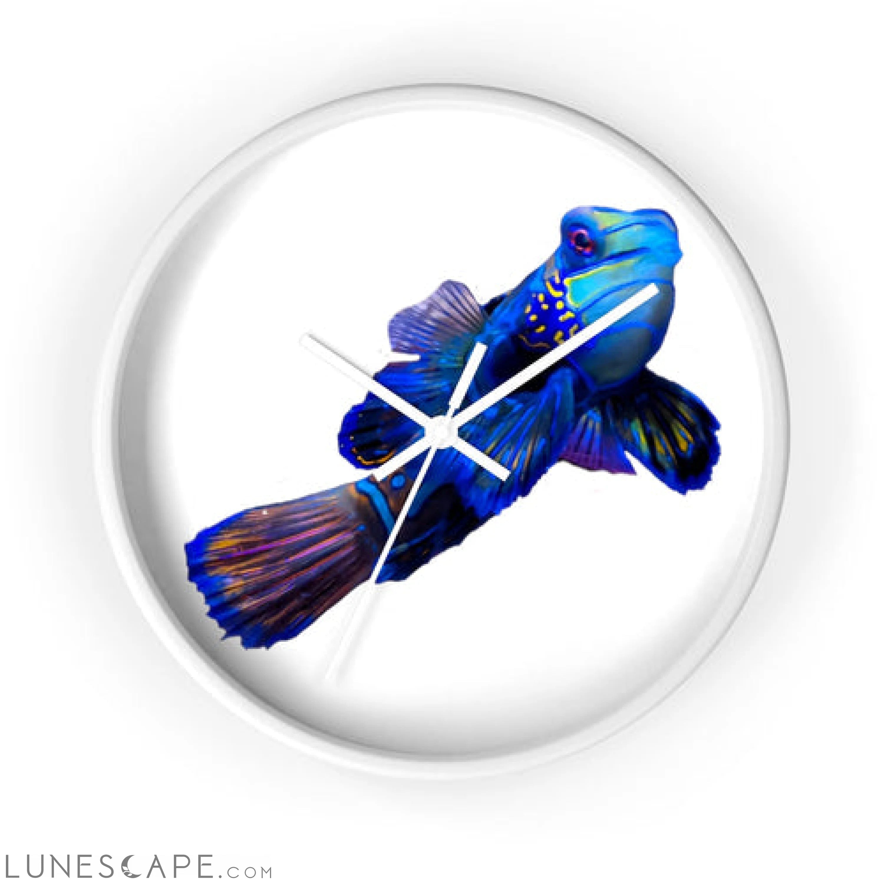 Blue Fish Wall clock LUNESCAPE