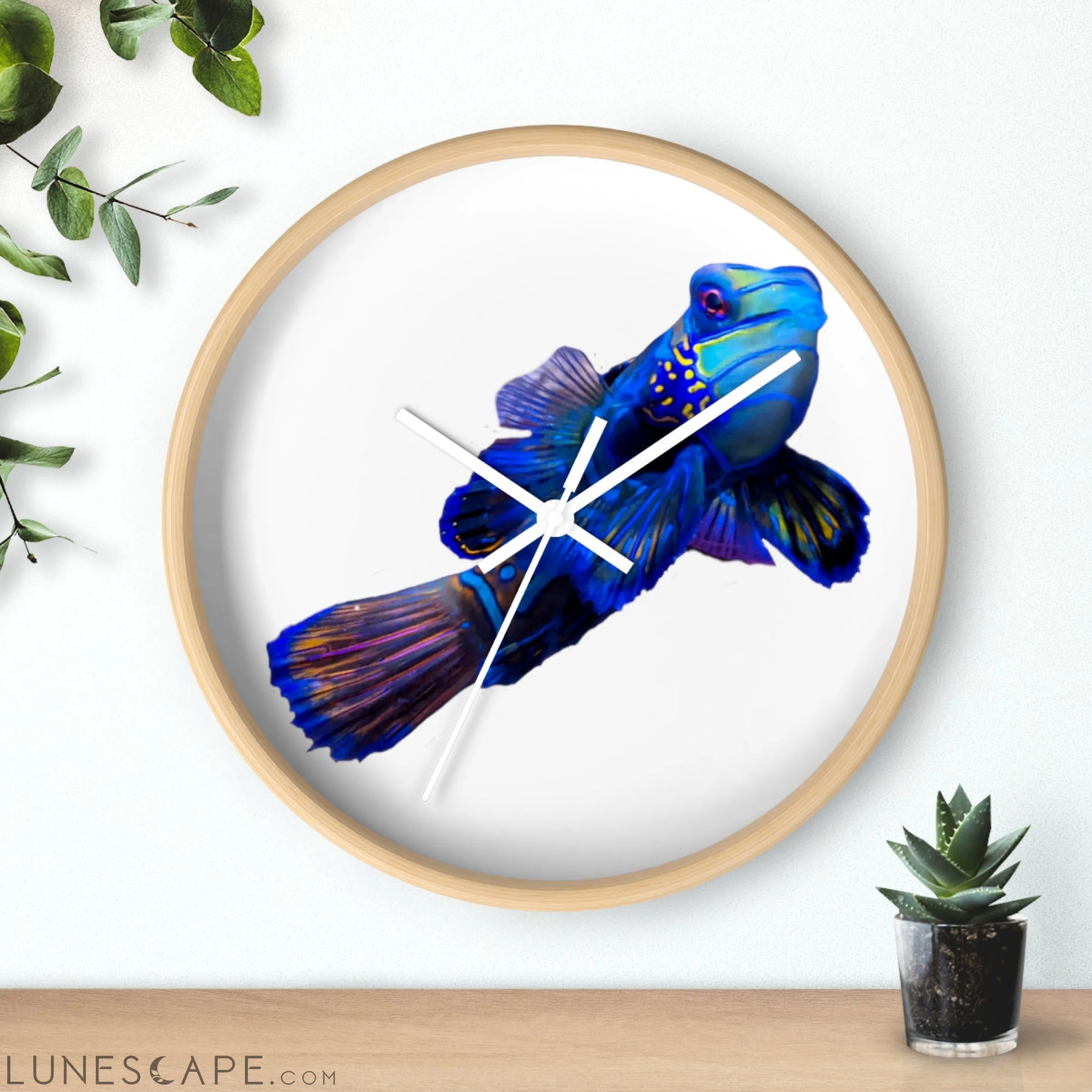 Blue Fish Wall clock LUNESCAPE