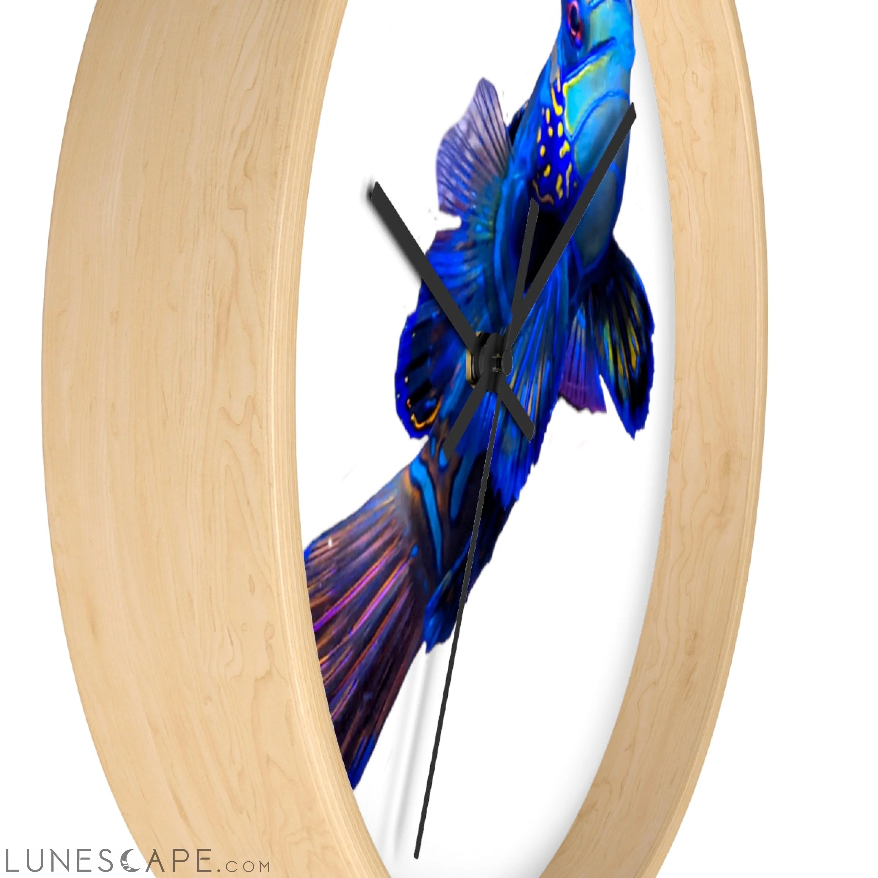Blue Fish Wall clock LUNESCAPE