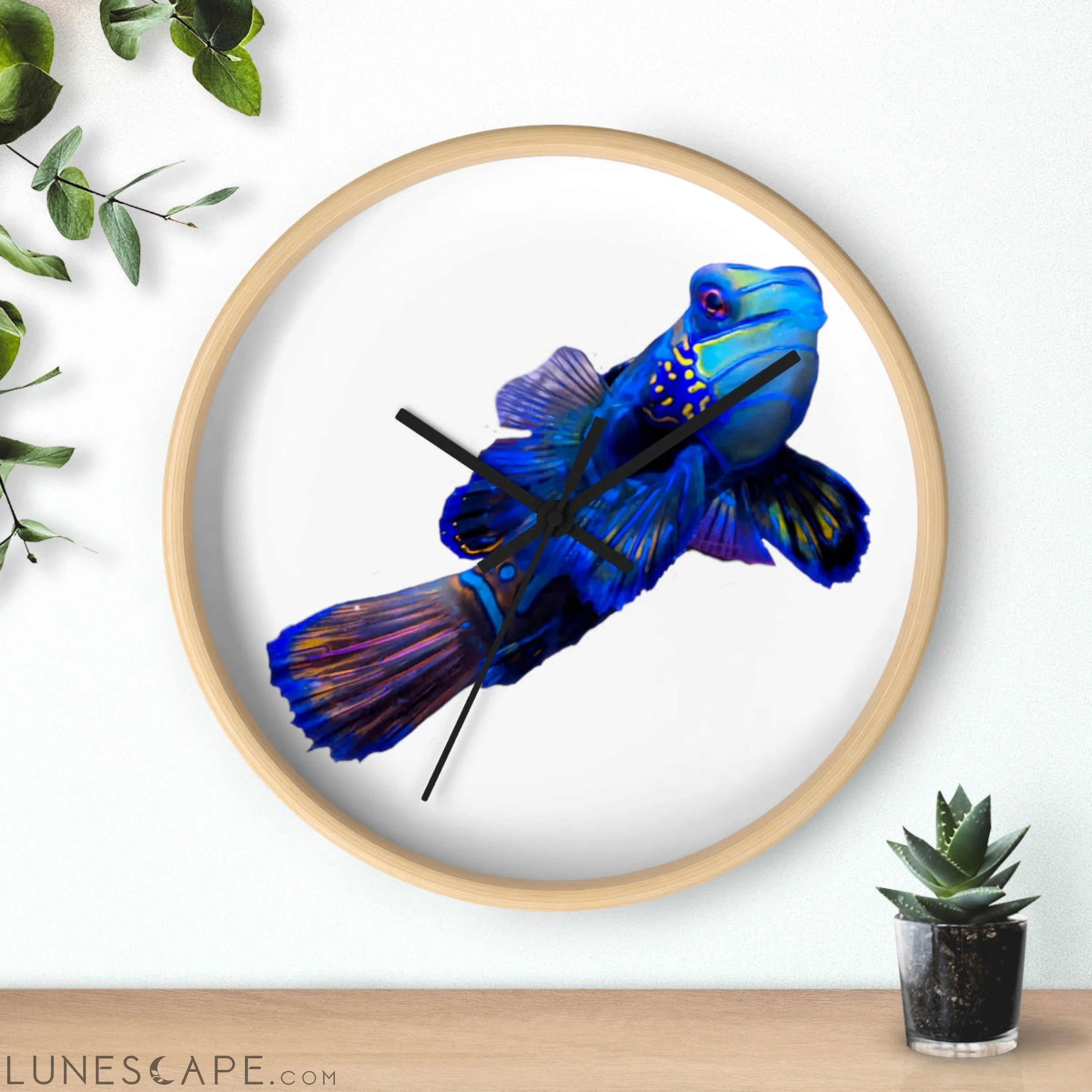 Blue Fish Wall clock LUNESCAPE