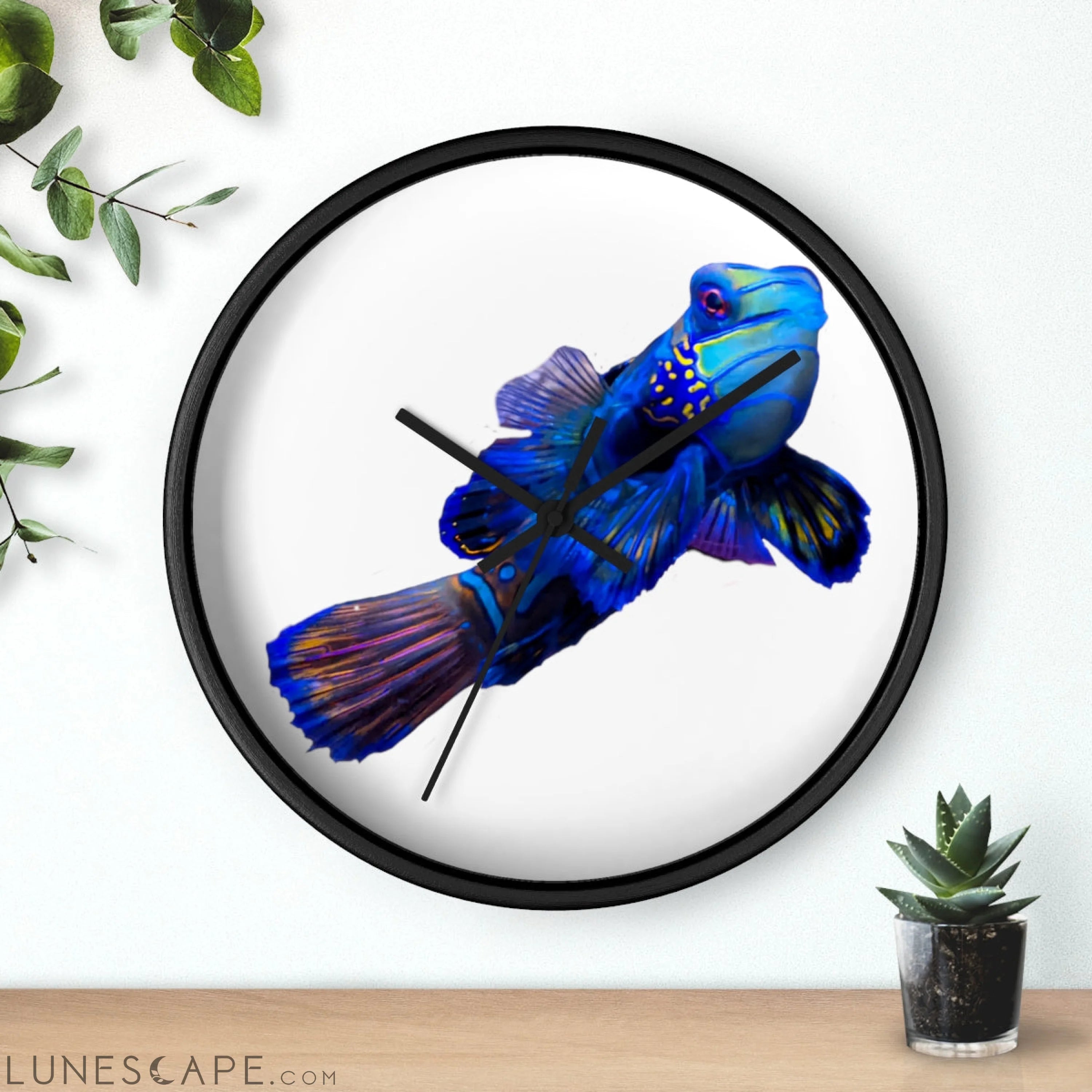 Blue Fish Wall clock LUNESCAPE