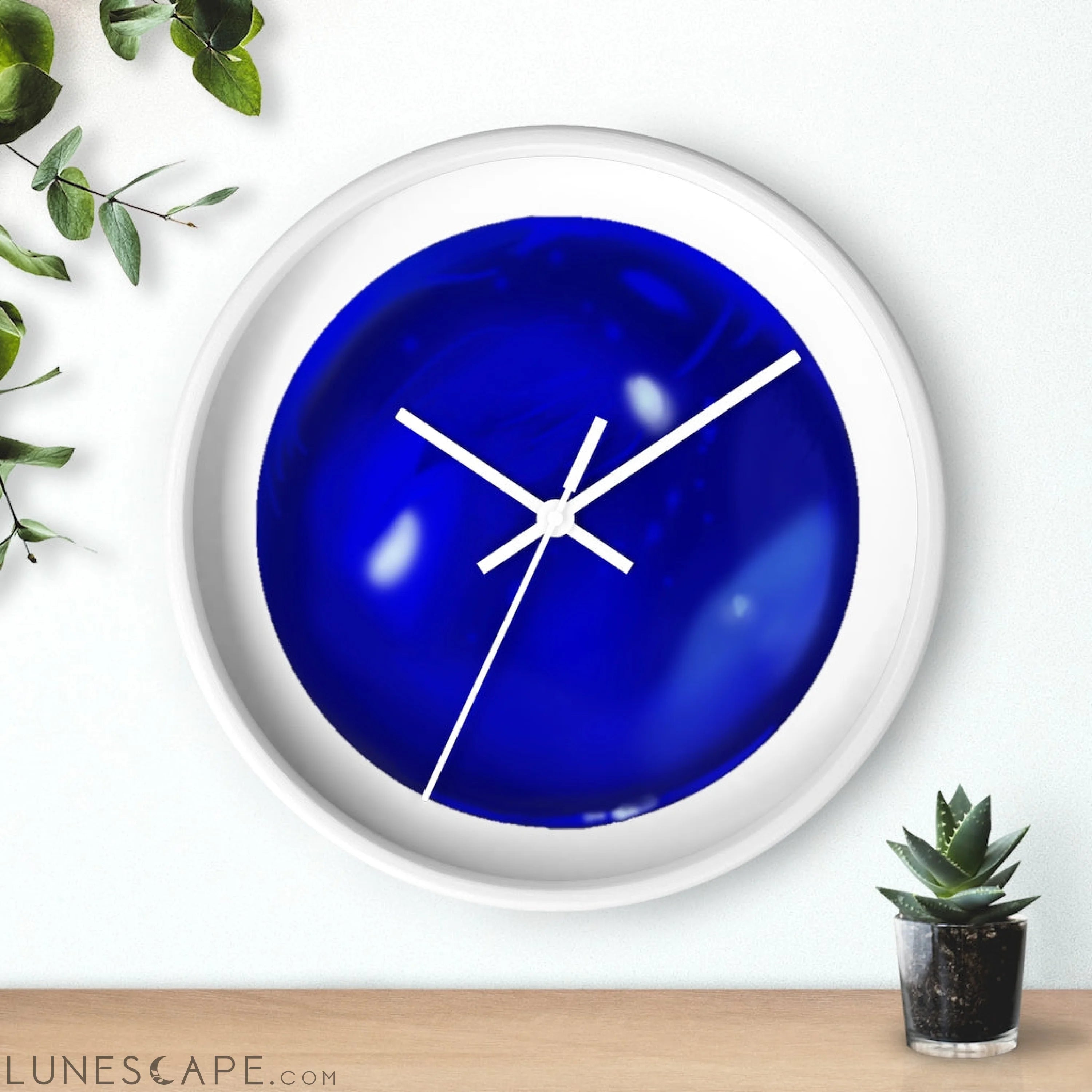 Blue Orb Wall clock LUNESCAPE