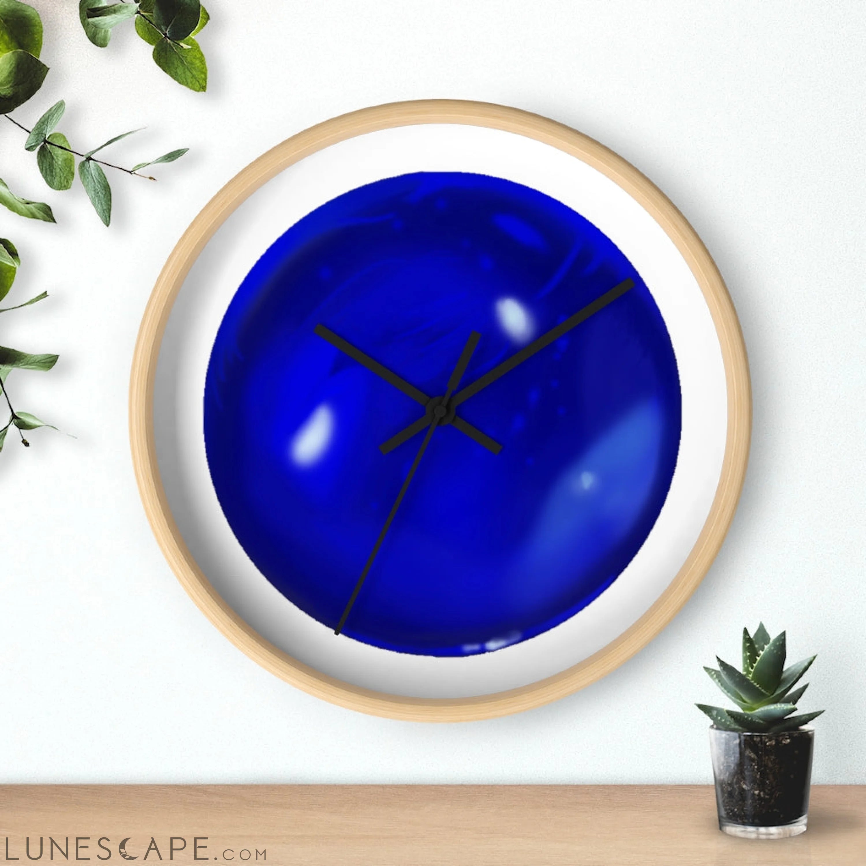 Blue Orb Wall clock LUNESCAPE