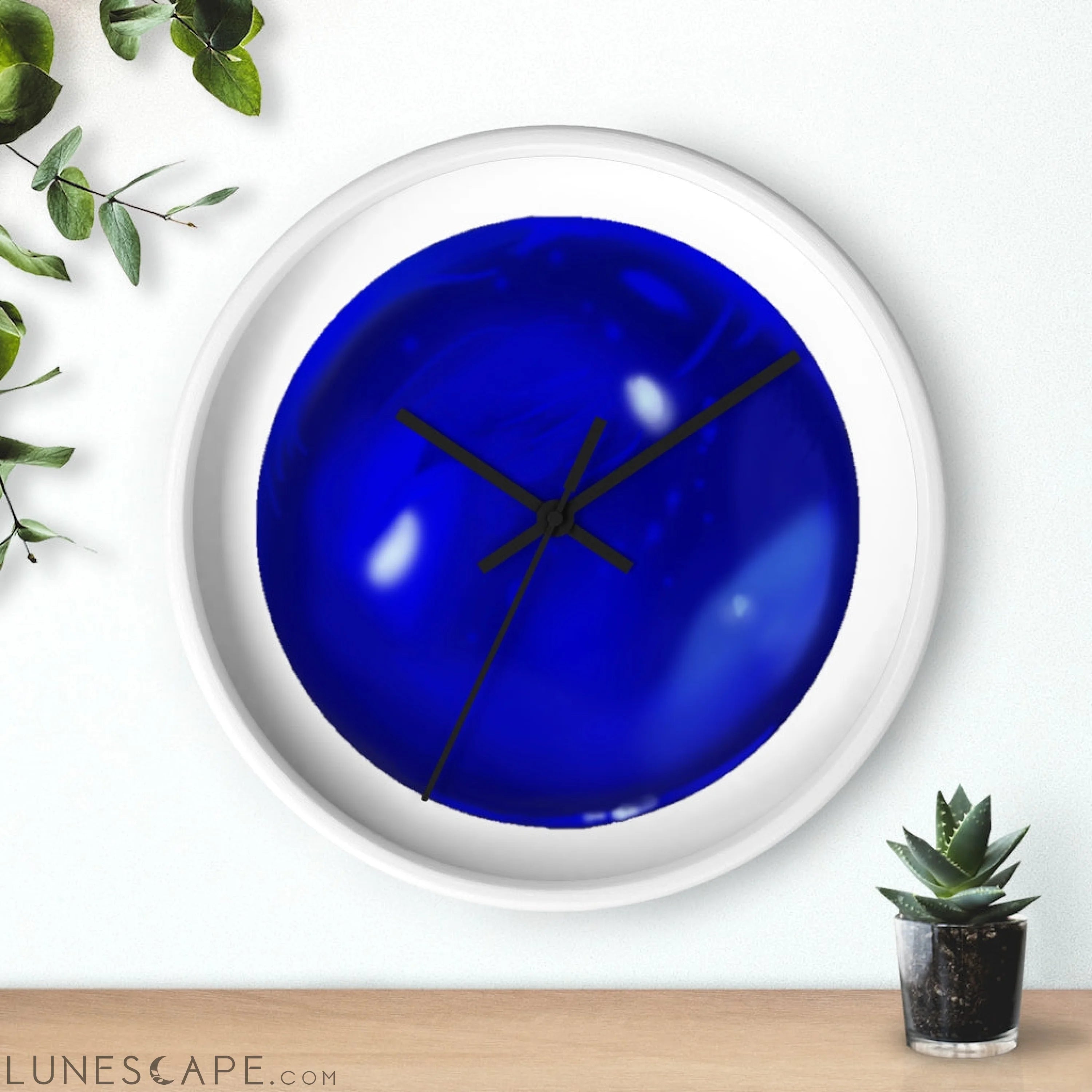 Blue Orb Wall clock LUNESCAPE