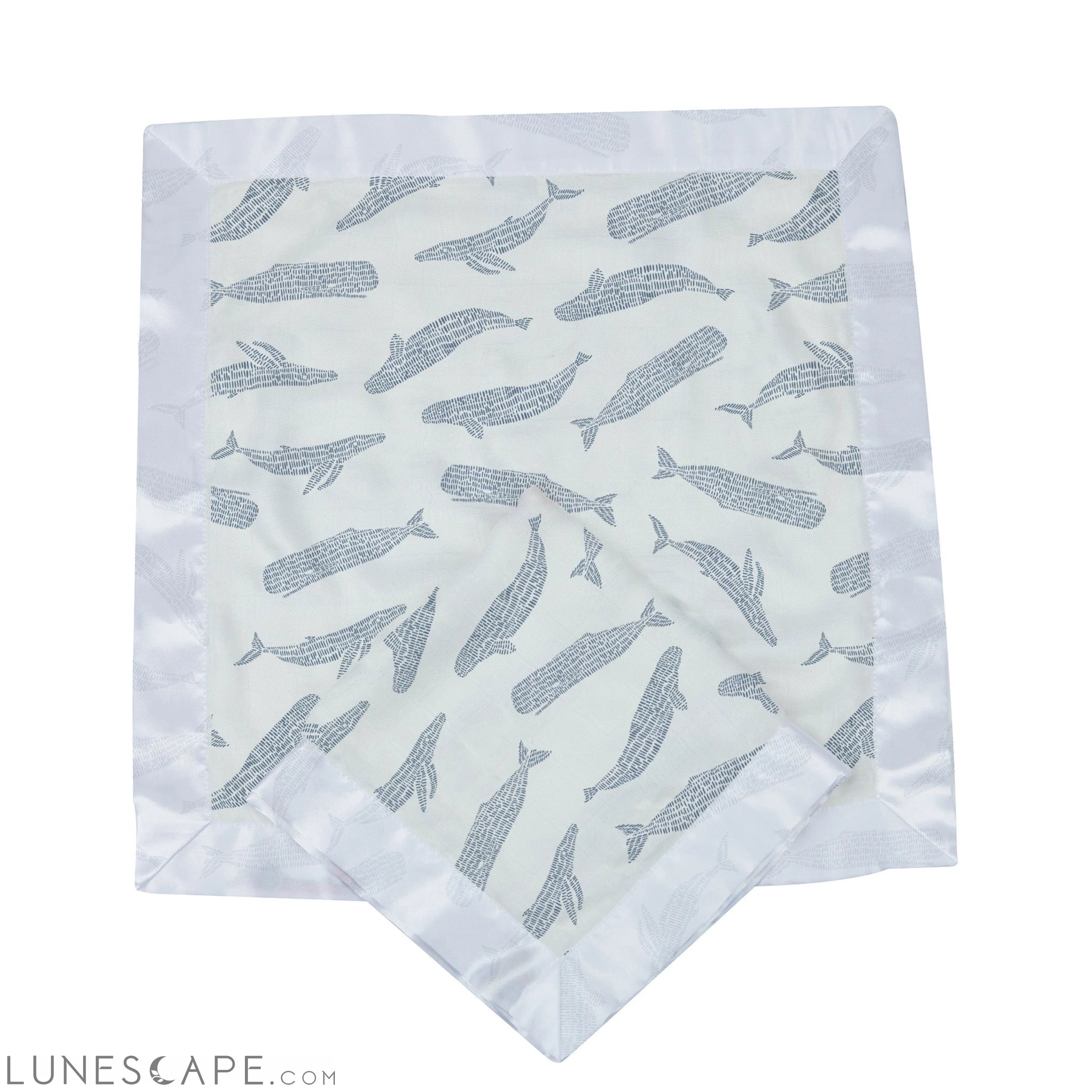 Blue Shadow Whales Bamboo Newcastle Blankie LUNESCAPE