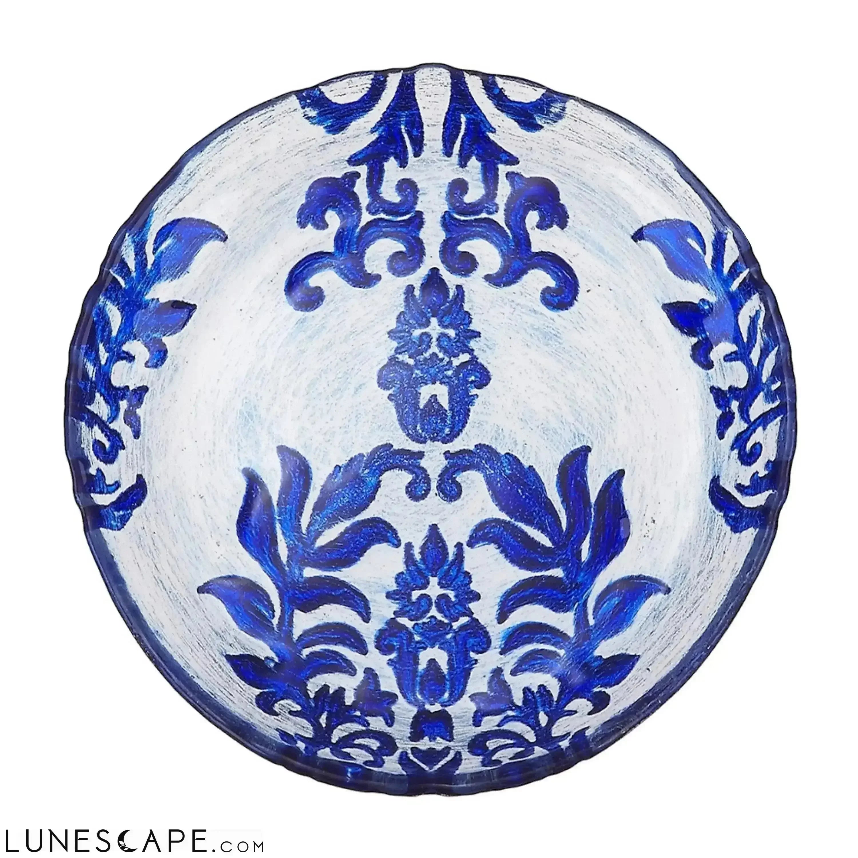Blue Velvet Gilded Glass Canapé Plate LUNESCAPE