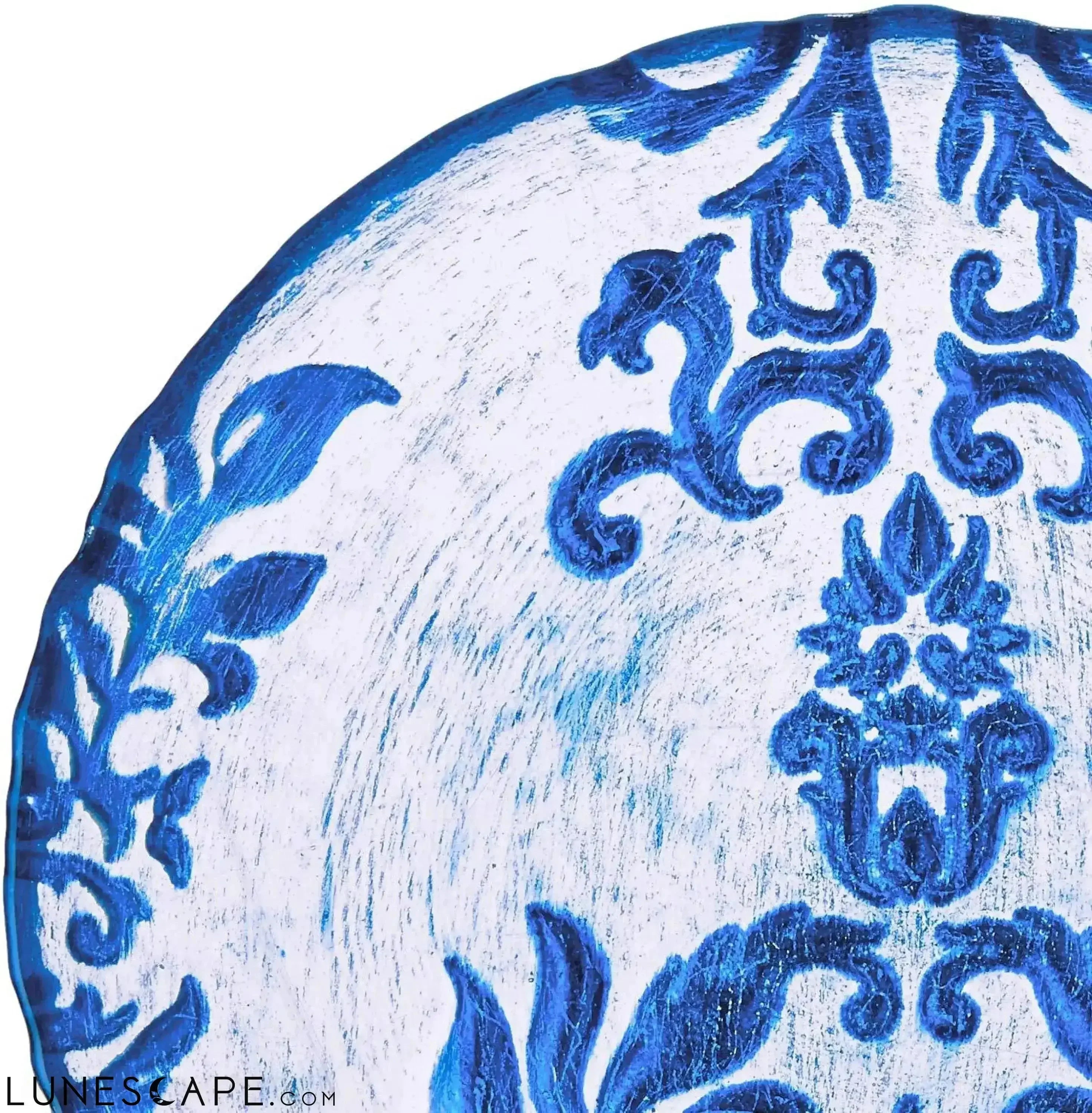 Blue Velvet Gilded Glass Canapé Plate LUNESCAPE