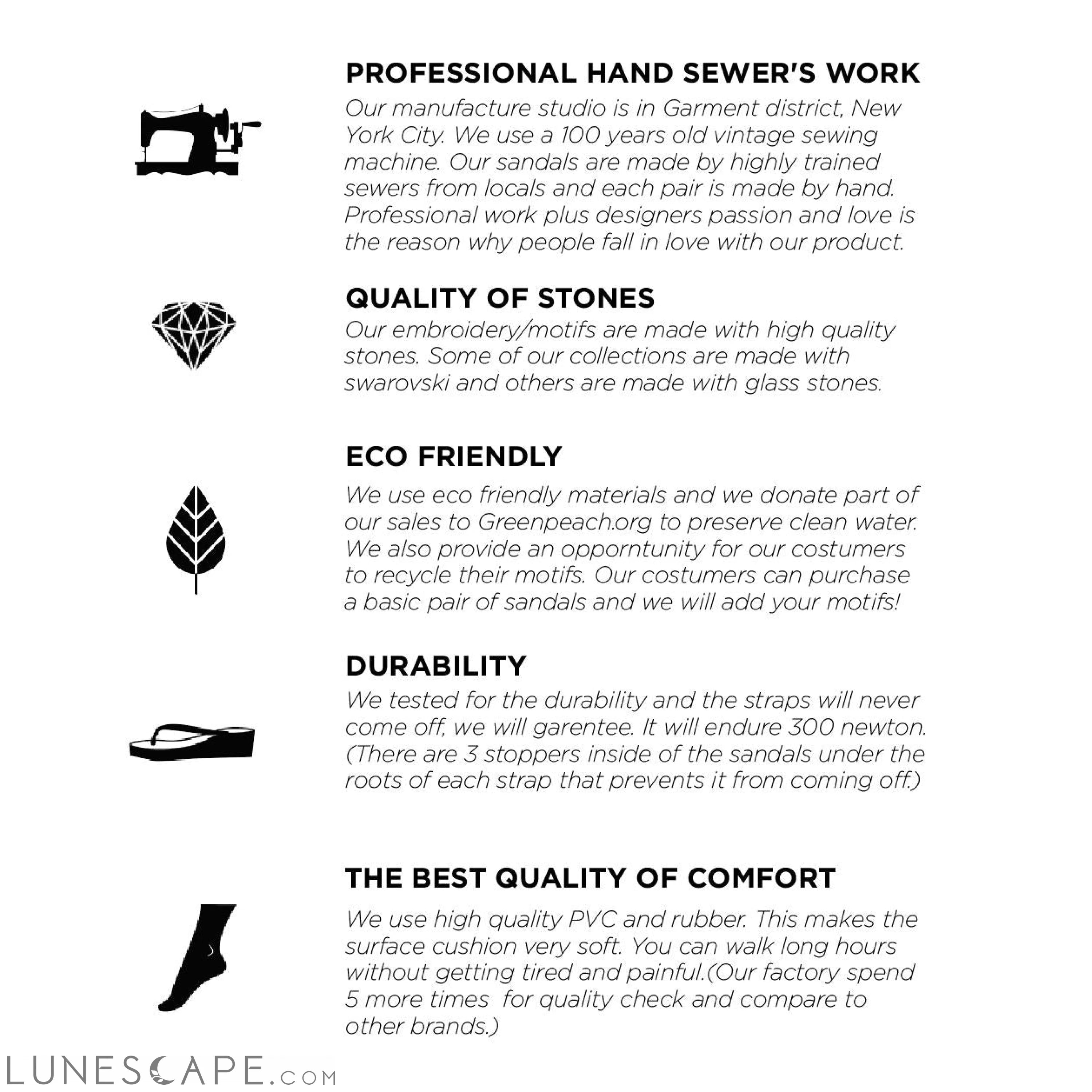 Blue York - Crystal Rhine Stone Embellished Women's Flat Flip Flops Sandal LUNESCAPE