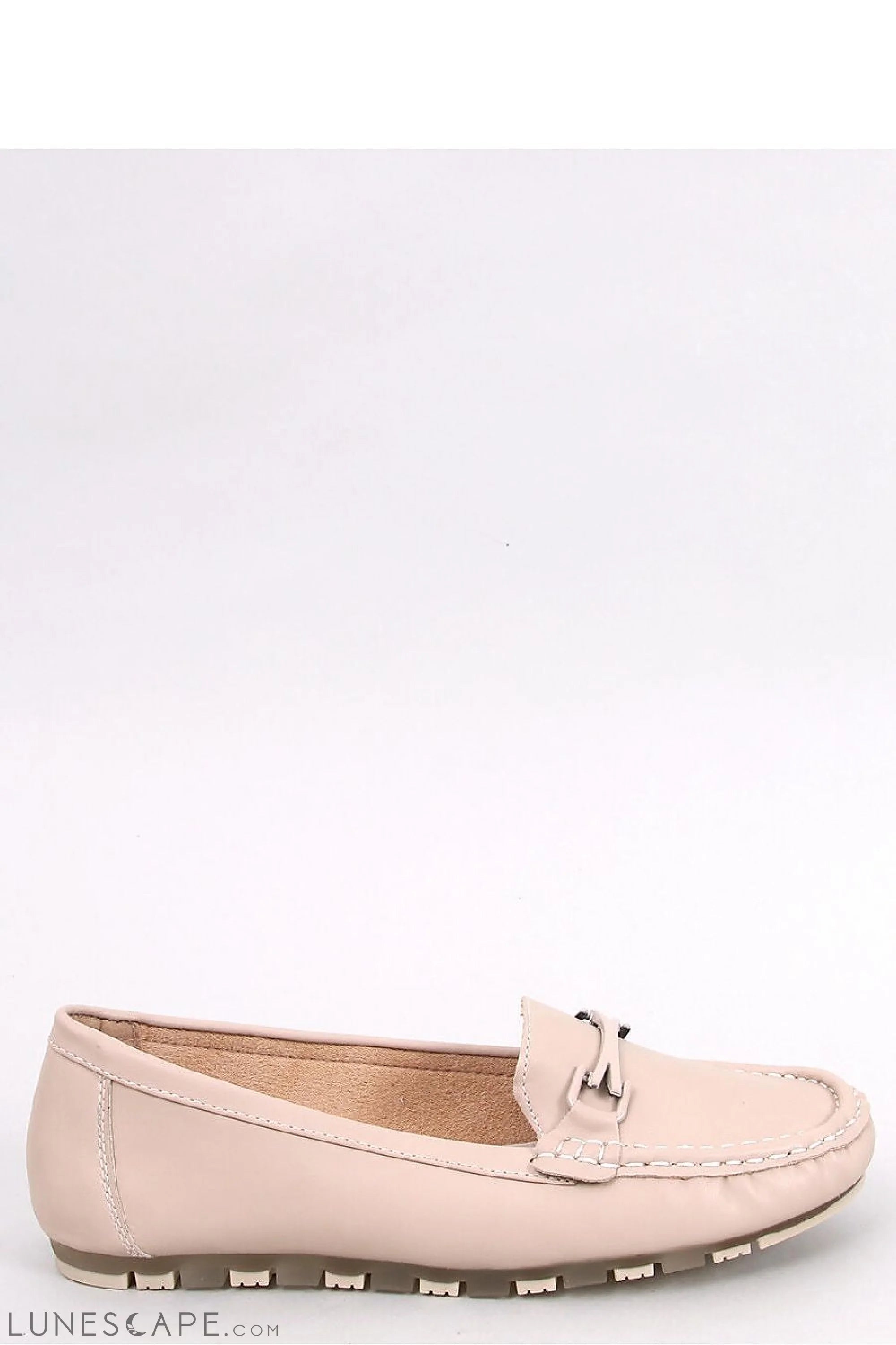 Blush Beige Vegan Leather Women's Loafers – Moc Toe with Driving Sole LUNESCAPE