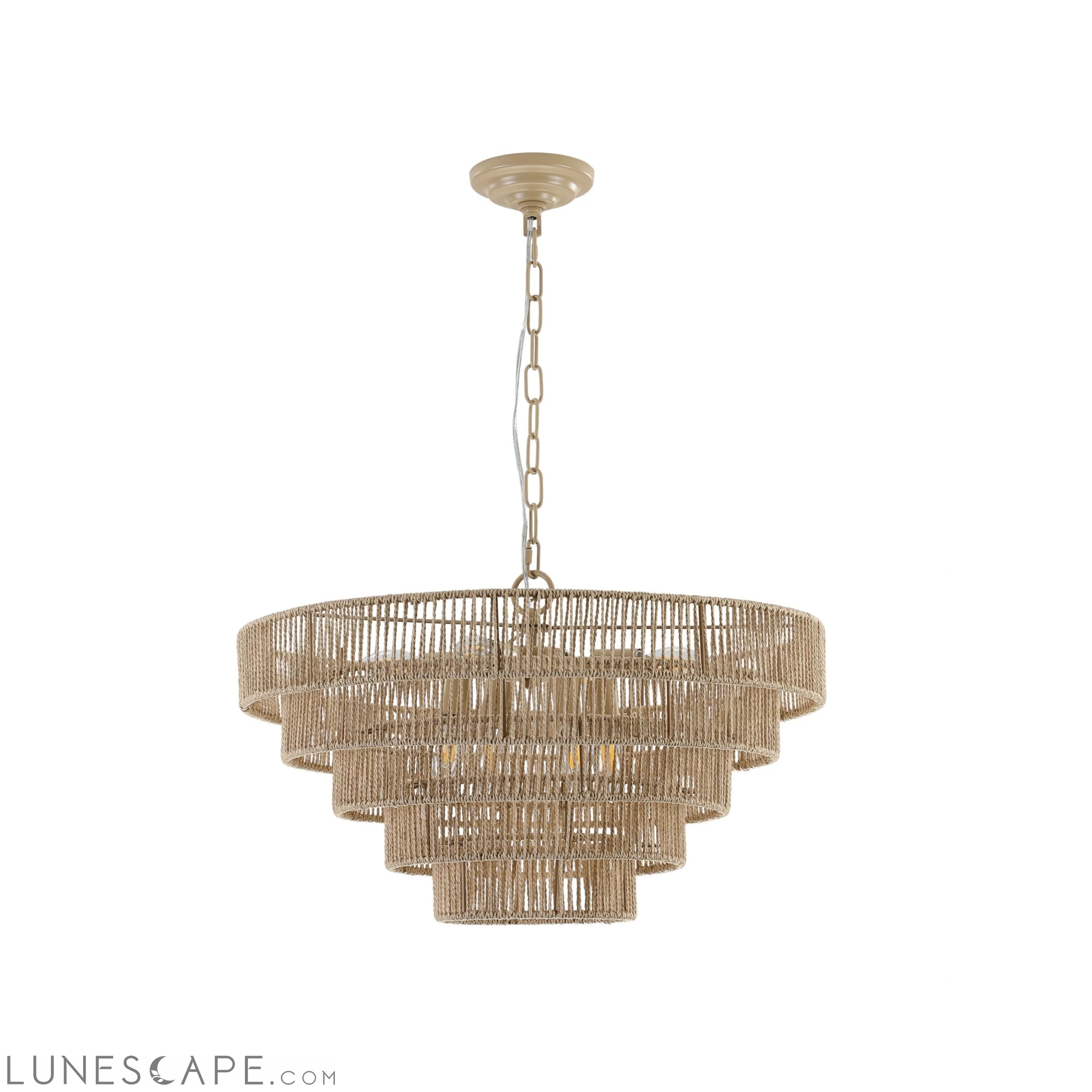 Bohemian style Woven Pendant Light 23.6 Inch Rattan Ligh Large Rattan LUNESCAPE