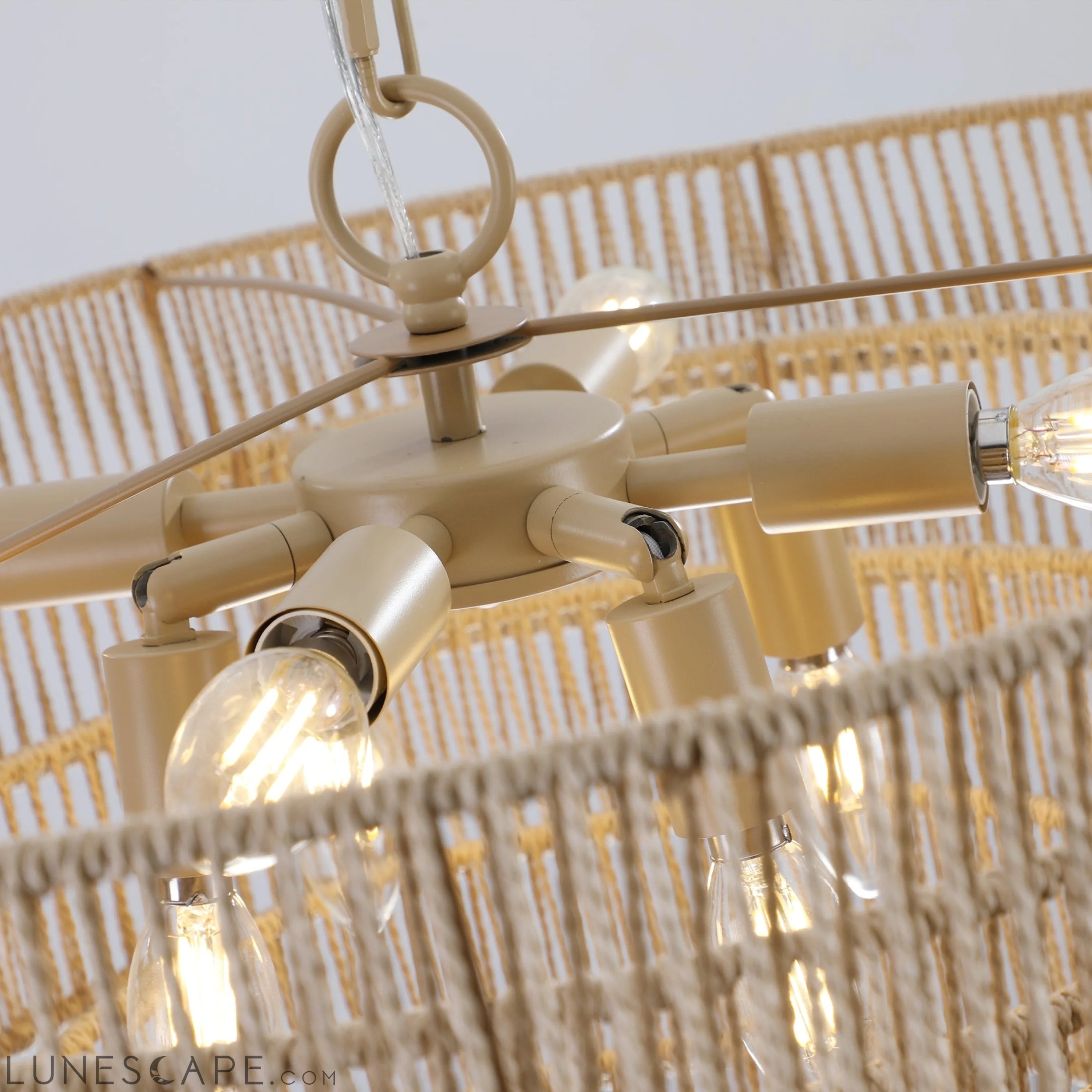 Bohemian style Woven Pendant Light 23.6 Inch Rattan Ligh Large Rattan LUNESCAPE