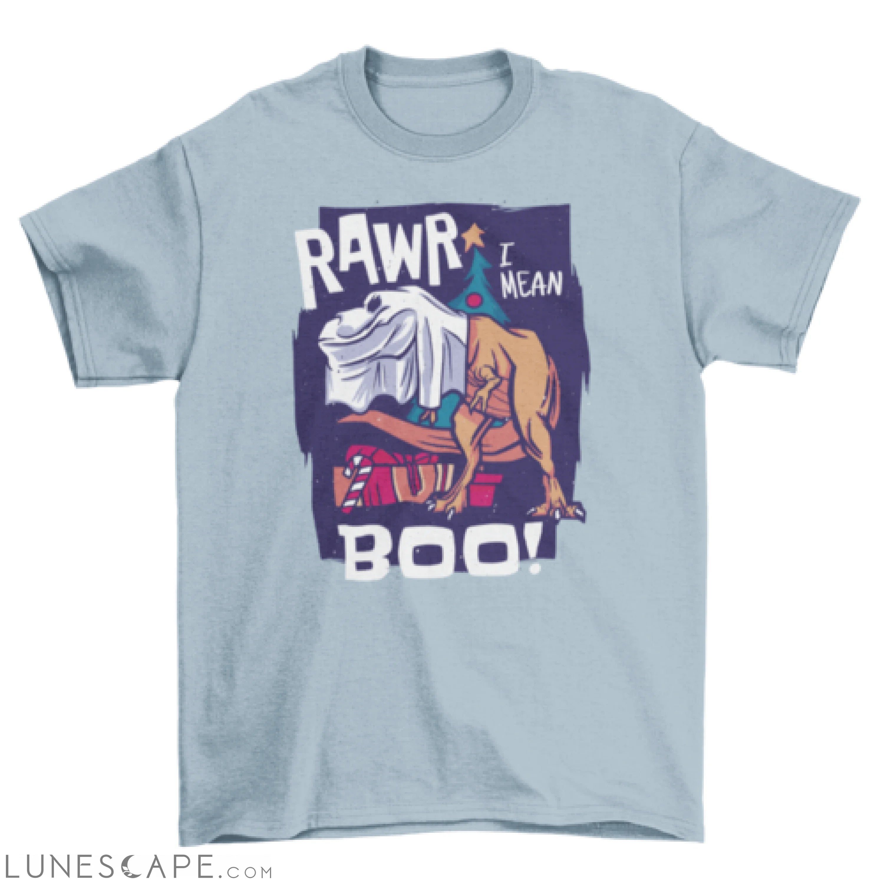 Boo t-rex christmas-halloween t-shirt LUNESCAPE