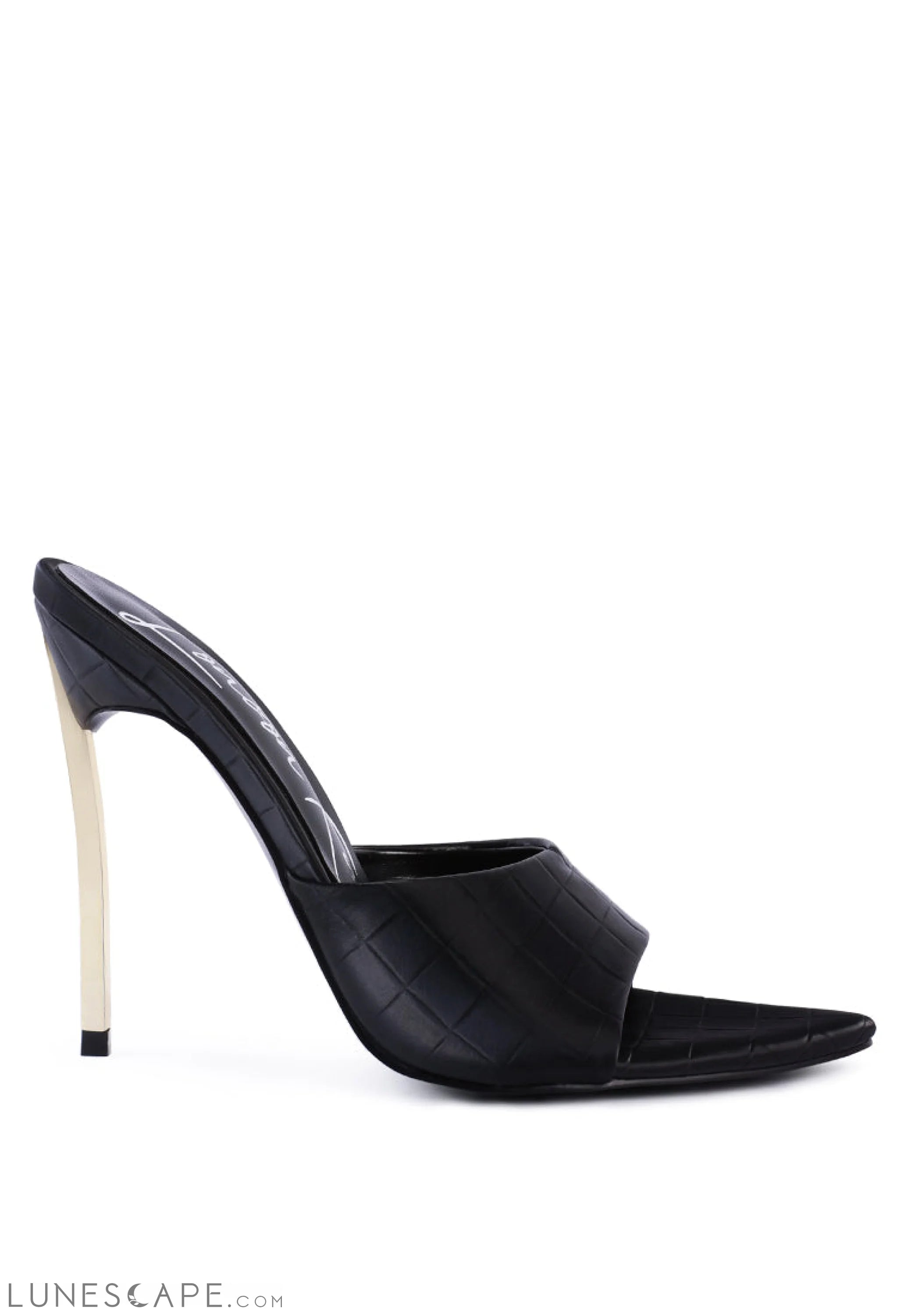 Bottoms Up Strappy Slip On Stiletto Heels LUNESCAPE