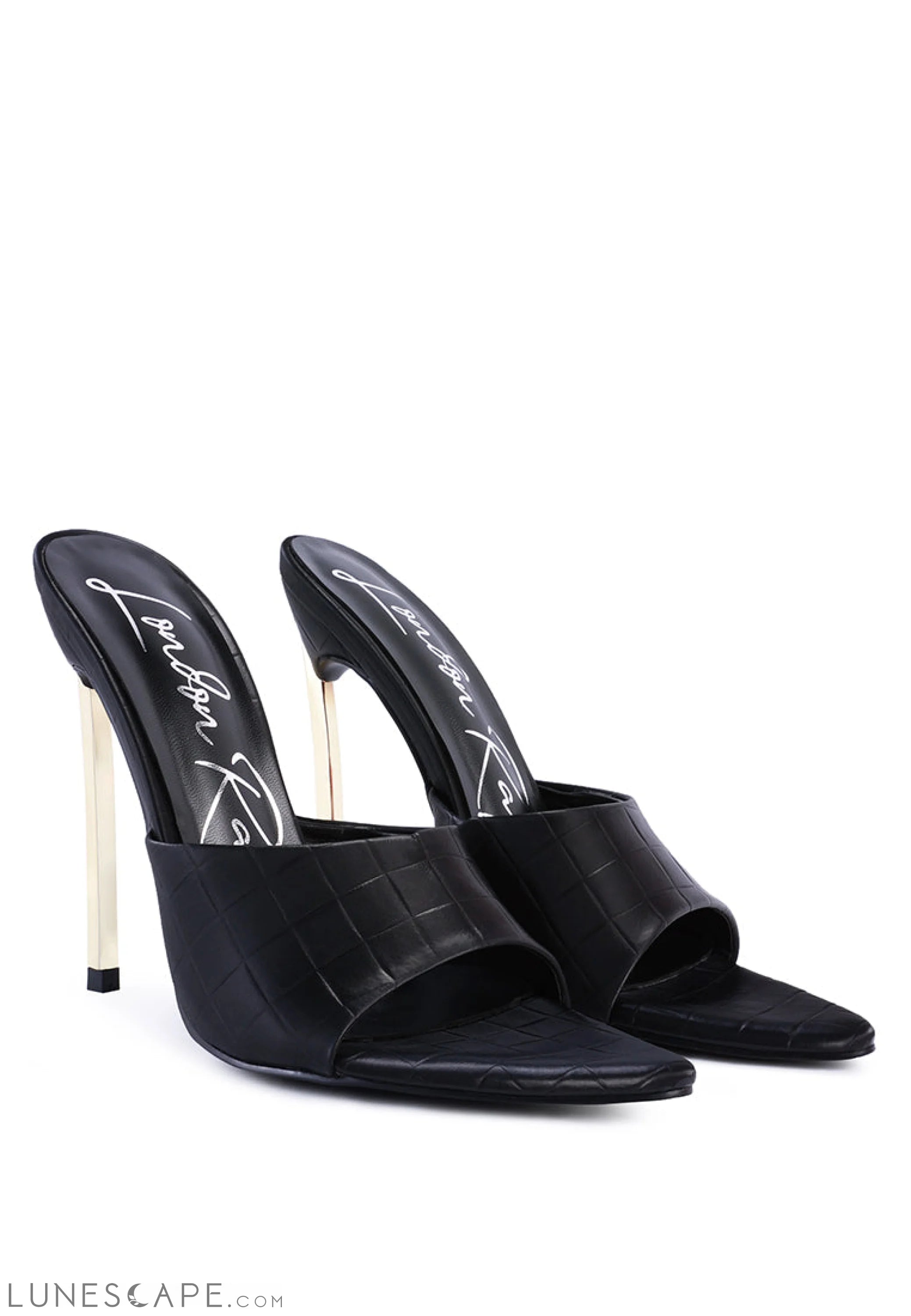 Bottoms Up Strappy Slip On Stiletto Heels LUNESCAPE