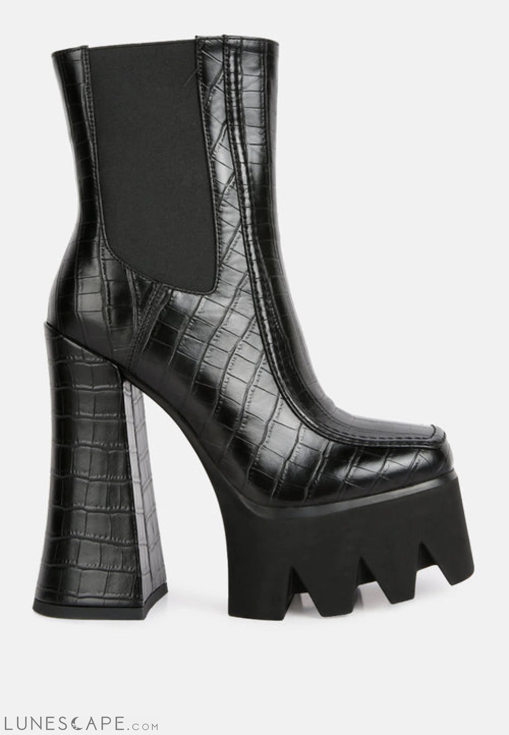 Bounty High Platform Heel Chelsea Boots LUNESCAPE