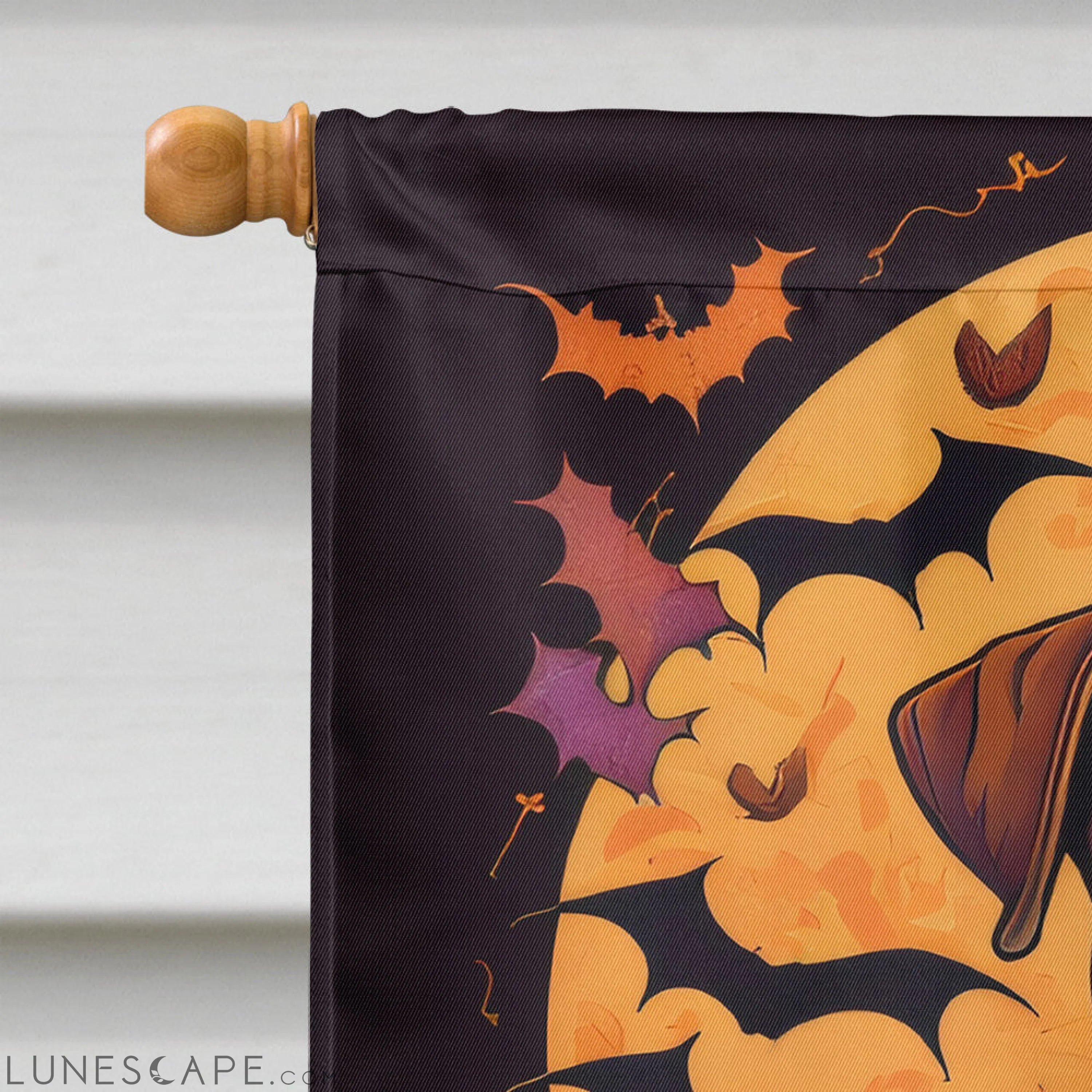 Boxer Witchy Halloween House Flag LUNESCAPE