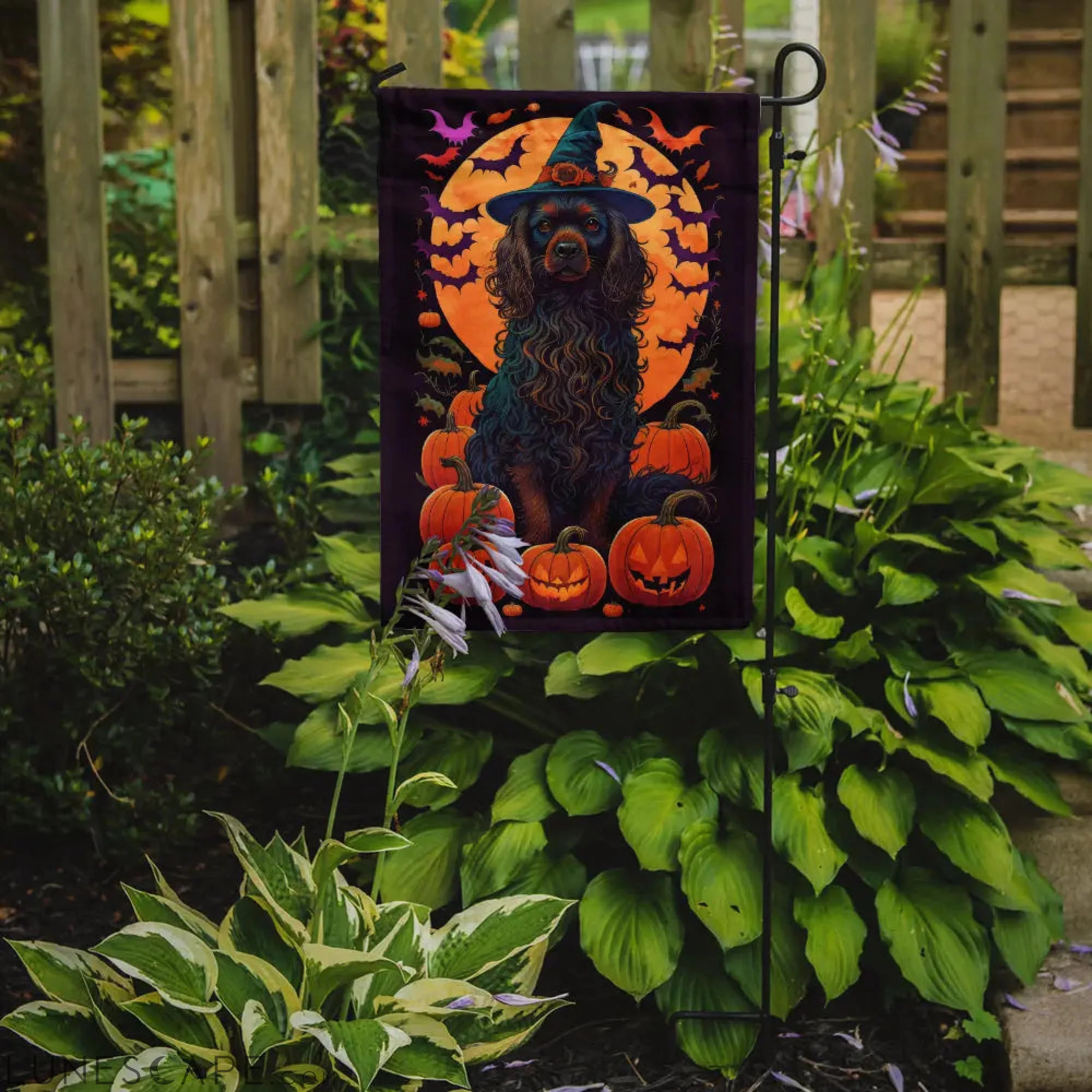 Boykin Spaniel Witchy Halloween Garden Flag LUNESCAPE