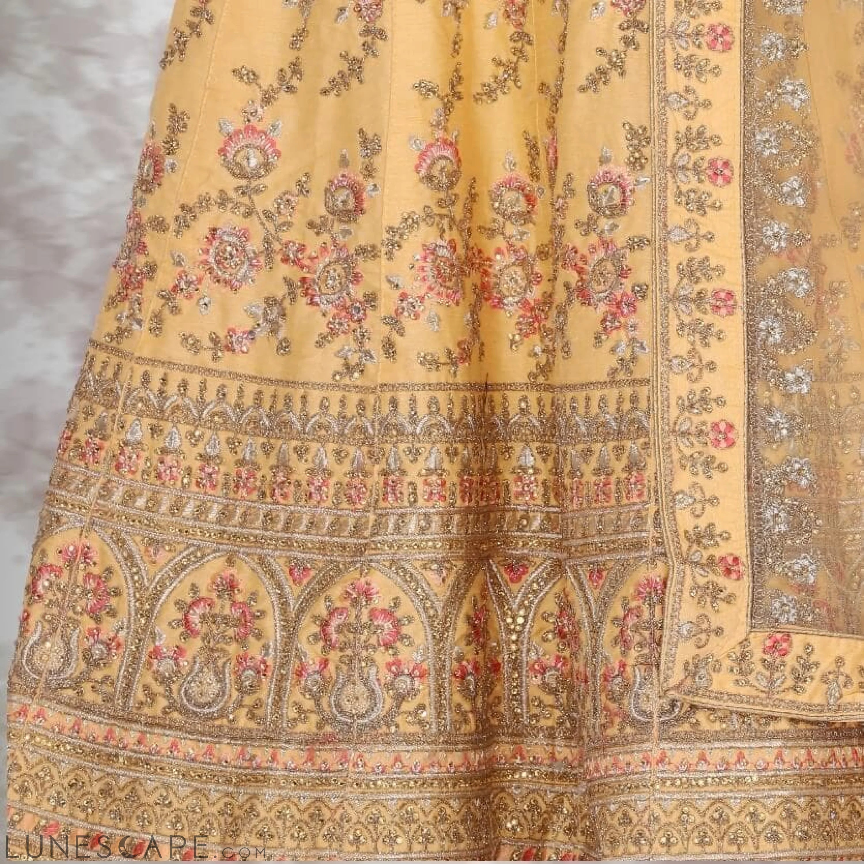Bridal Lehenga Choli in Yellow LUNESCAPE