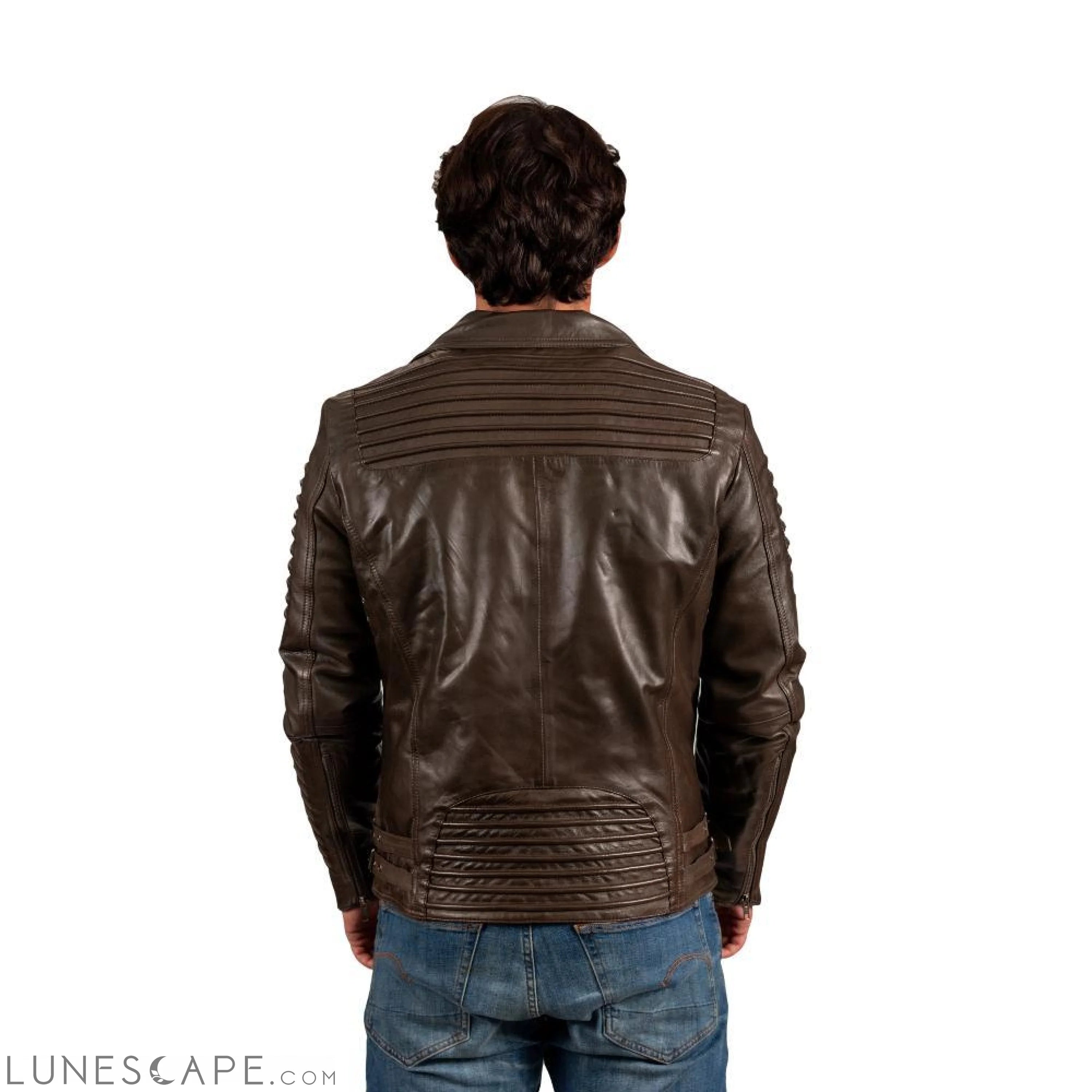 Brooklyn Mens Leather Bomber Jacket LUNESCAPE