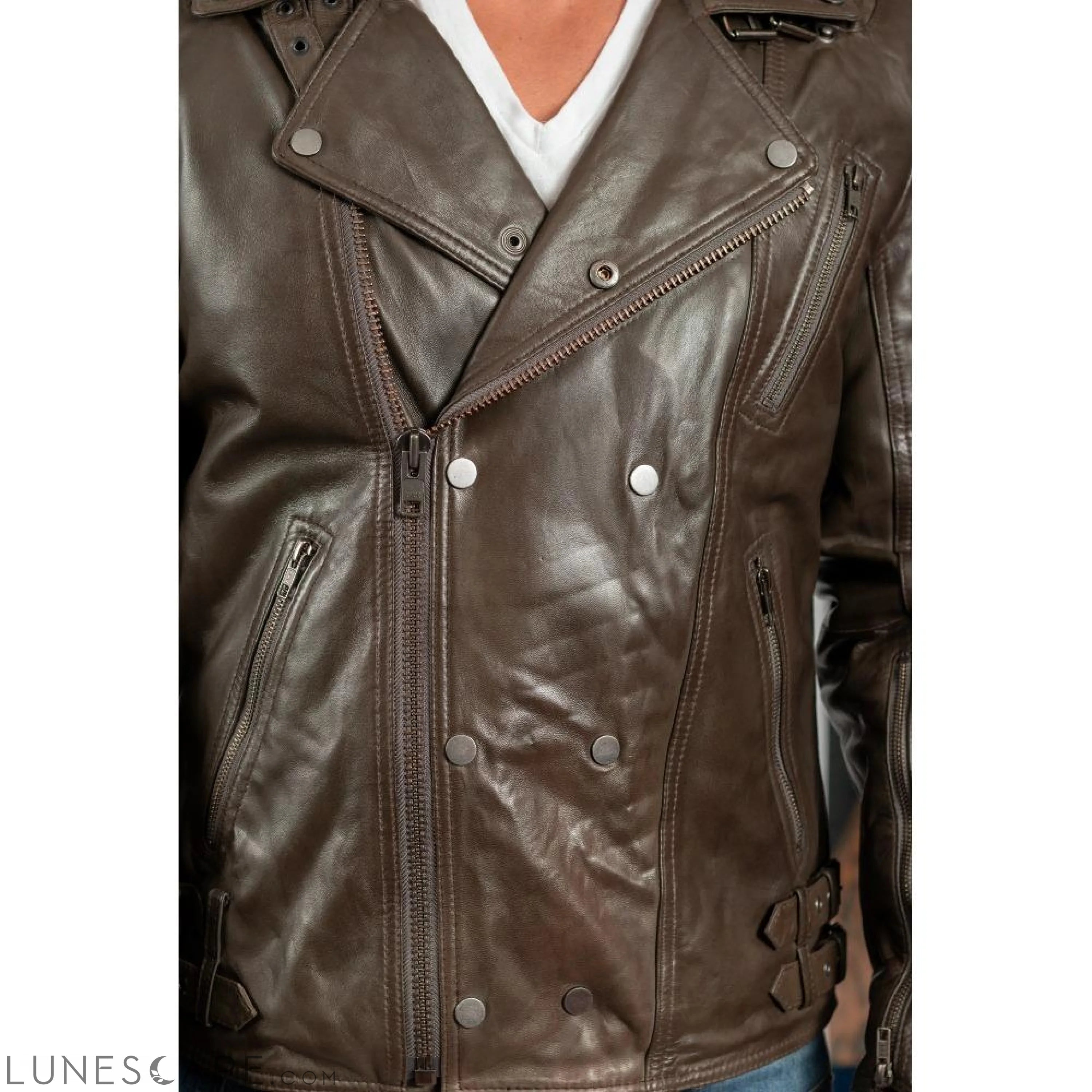 Brooklyn Mens Leather Bomber Jacket LUNESCAPE