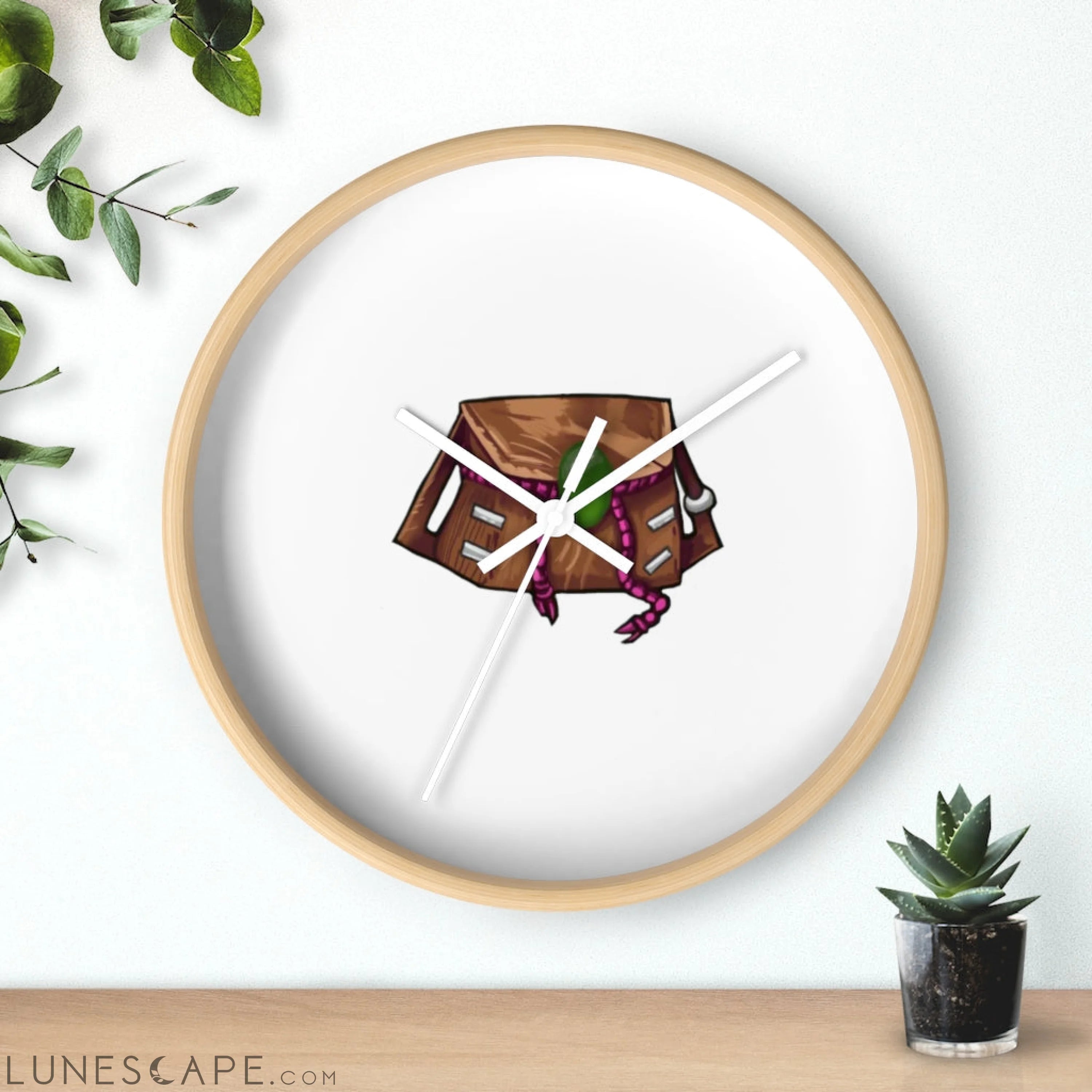 Brown Bag Wall clock LUNESCAPE