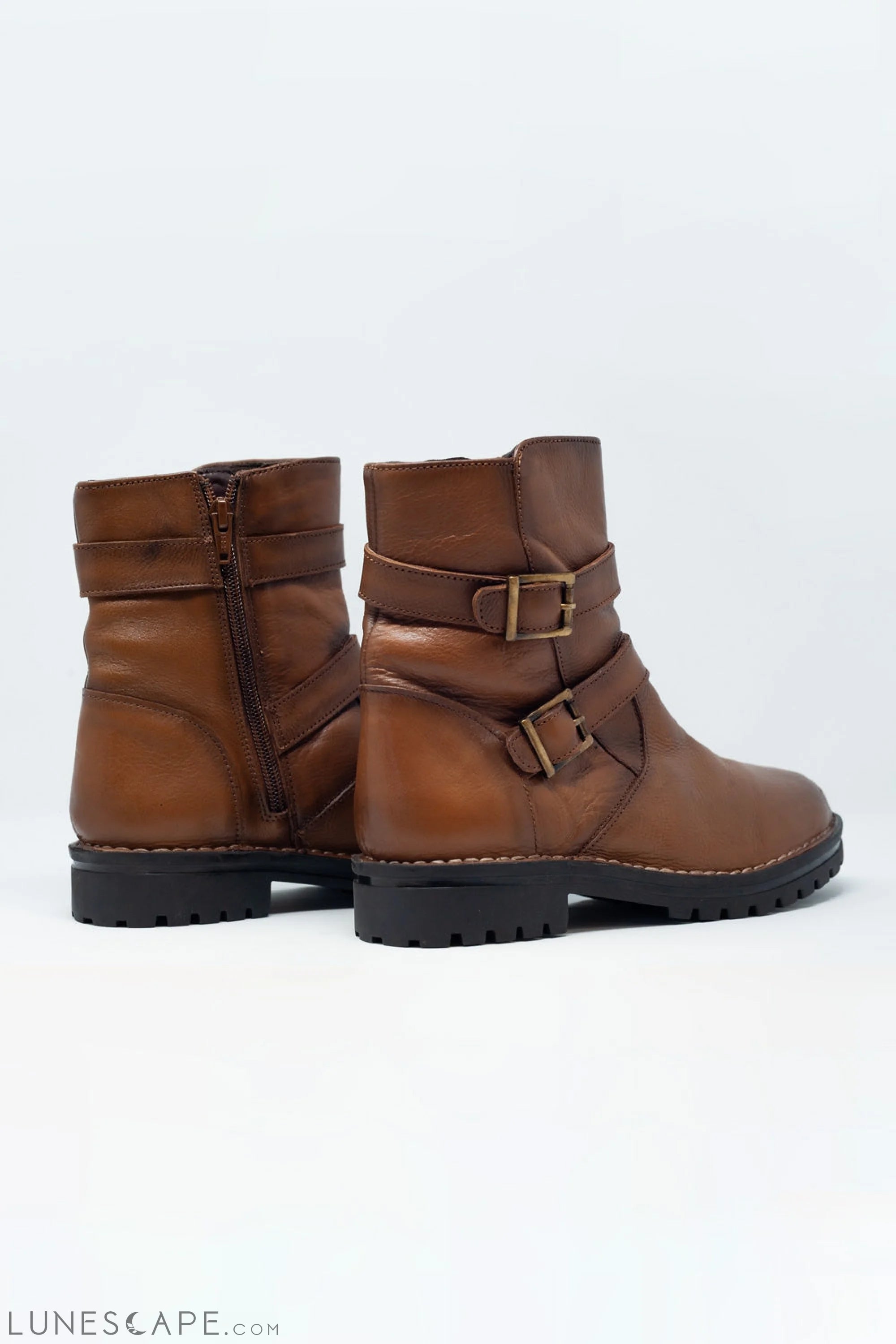 Brown Buckled Boots LUNESCAPE