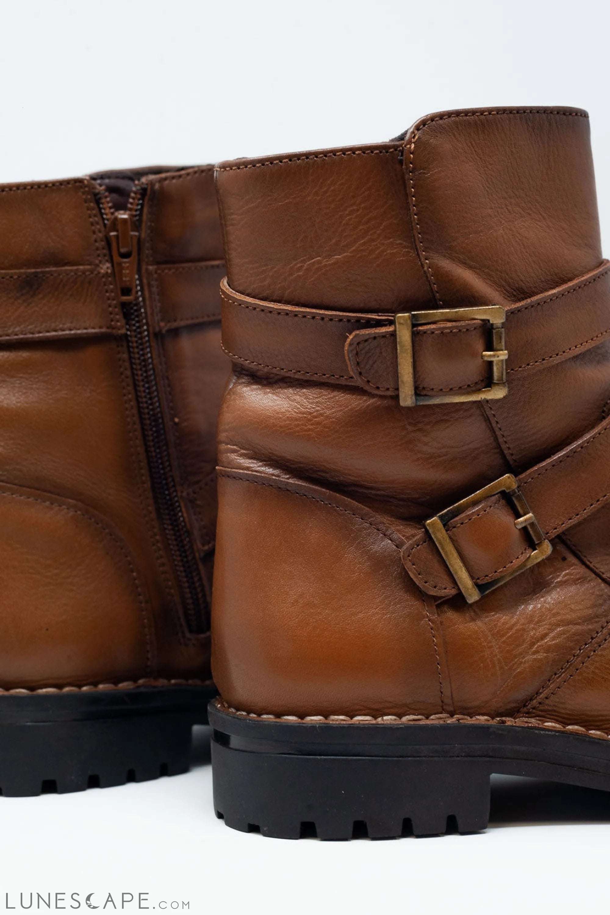 Brown Buckled Boots LUNESCAPE