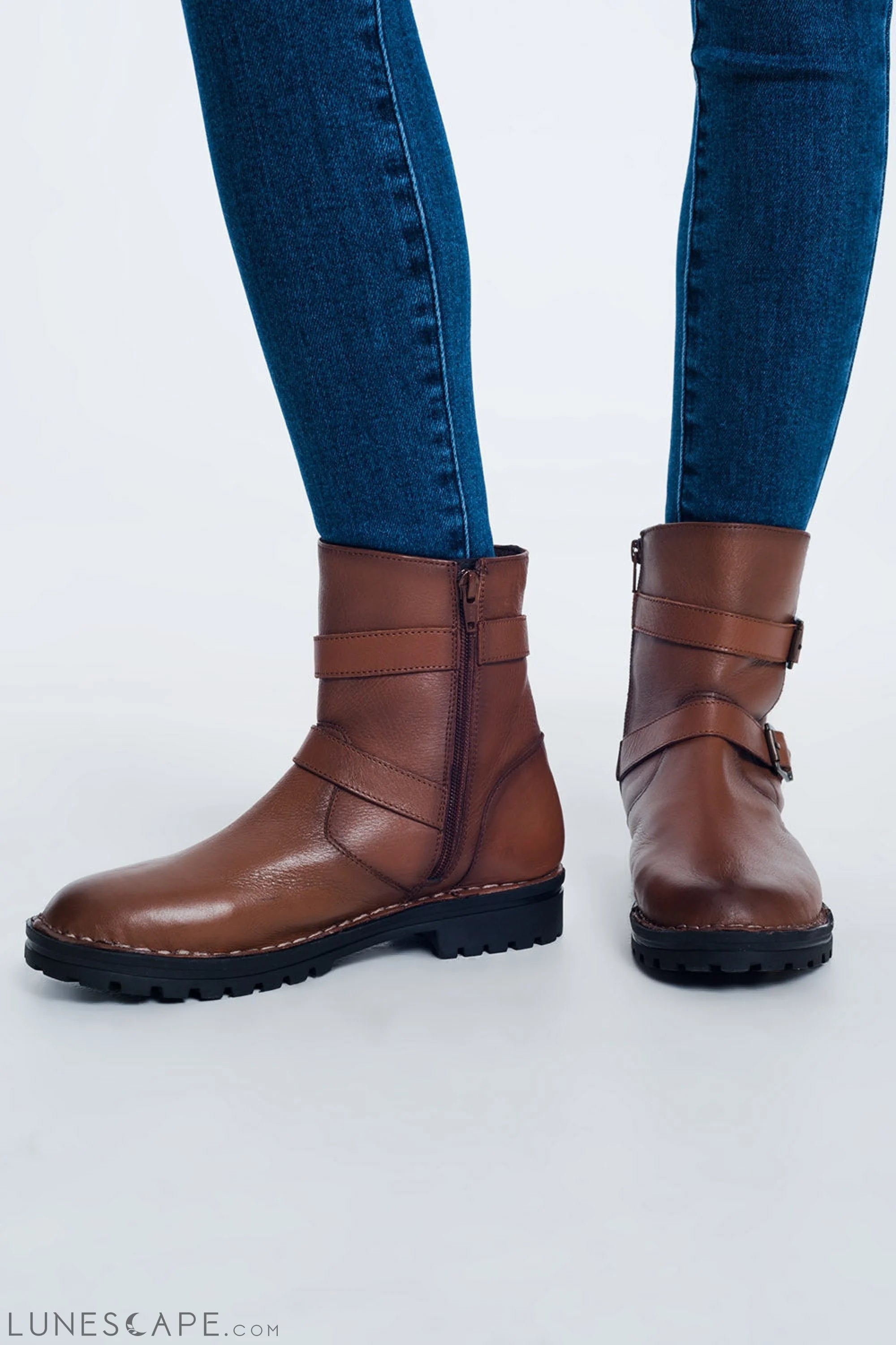 Brown Buckled Boots LUNESCAPE