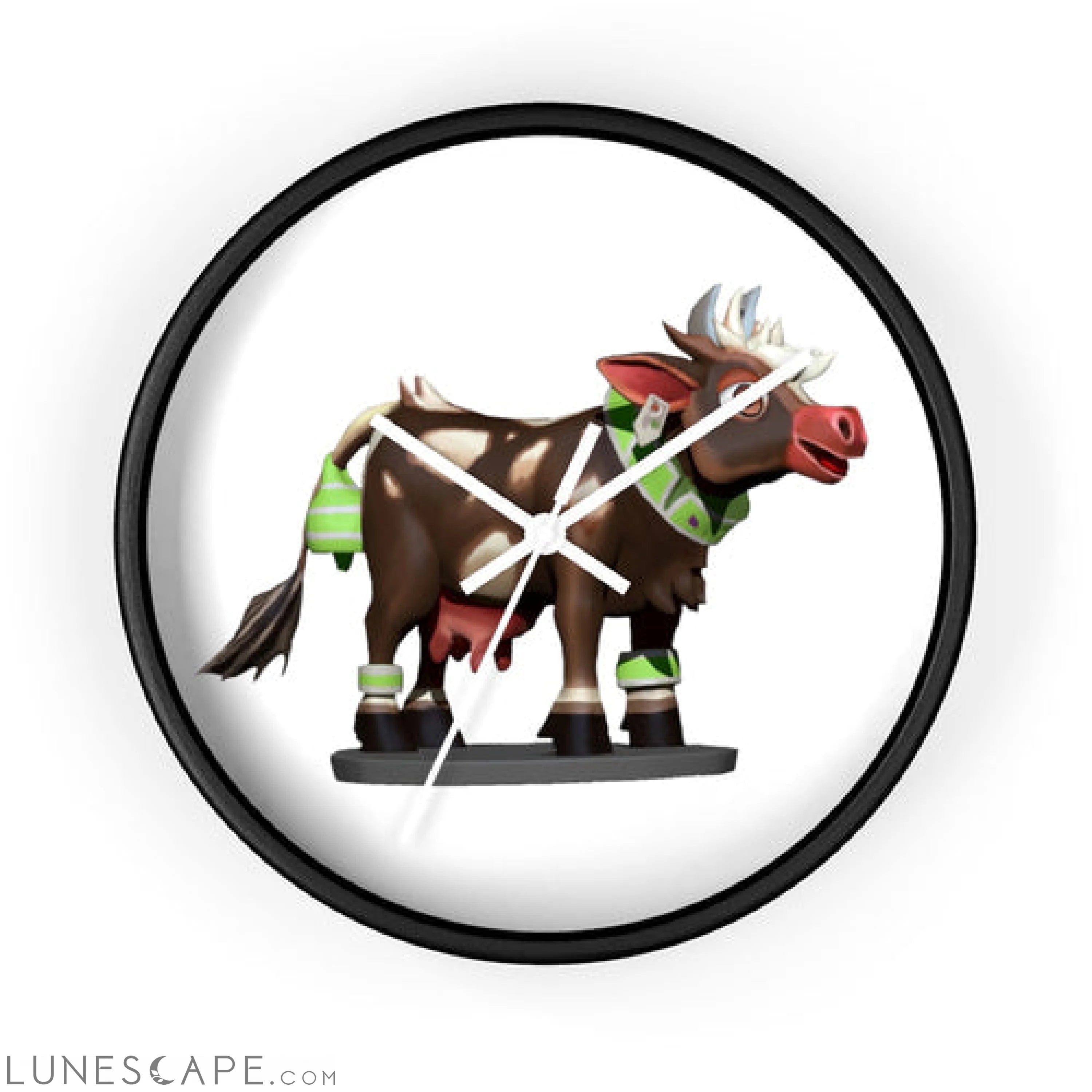 Brown Cow Wall clock LUNESCAPE